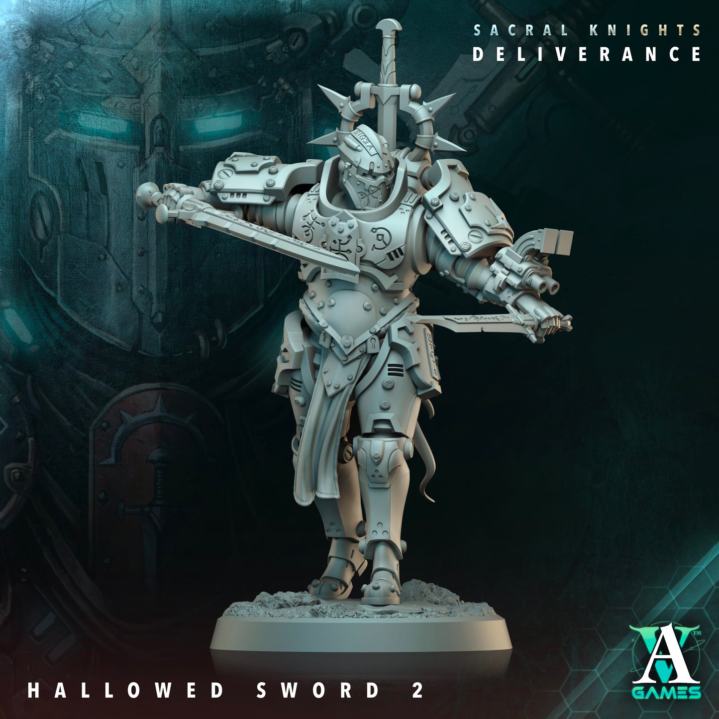 3D Printed Archvillain Games Hallowed Swords Sacral Knights Deliverance 28 32mm D&D - 3D Printing Boss 