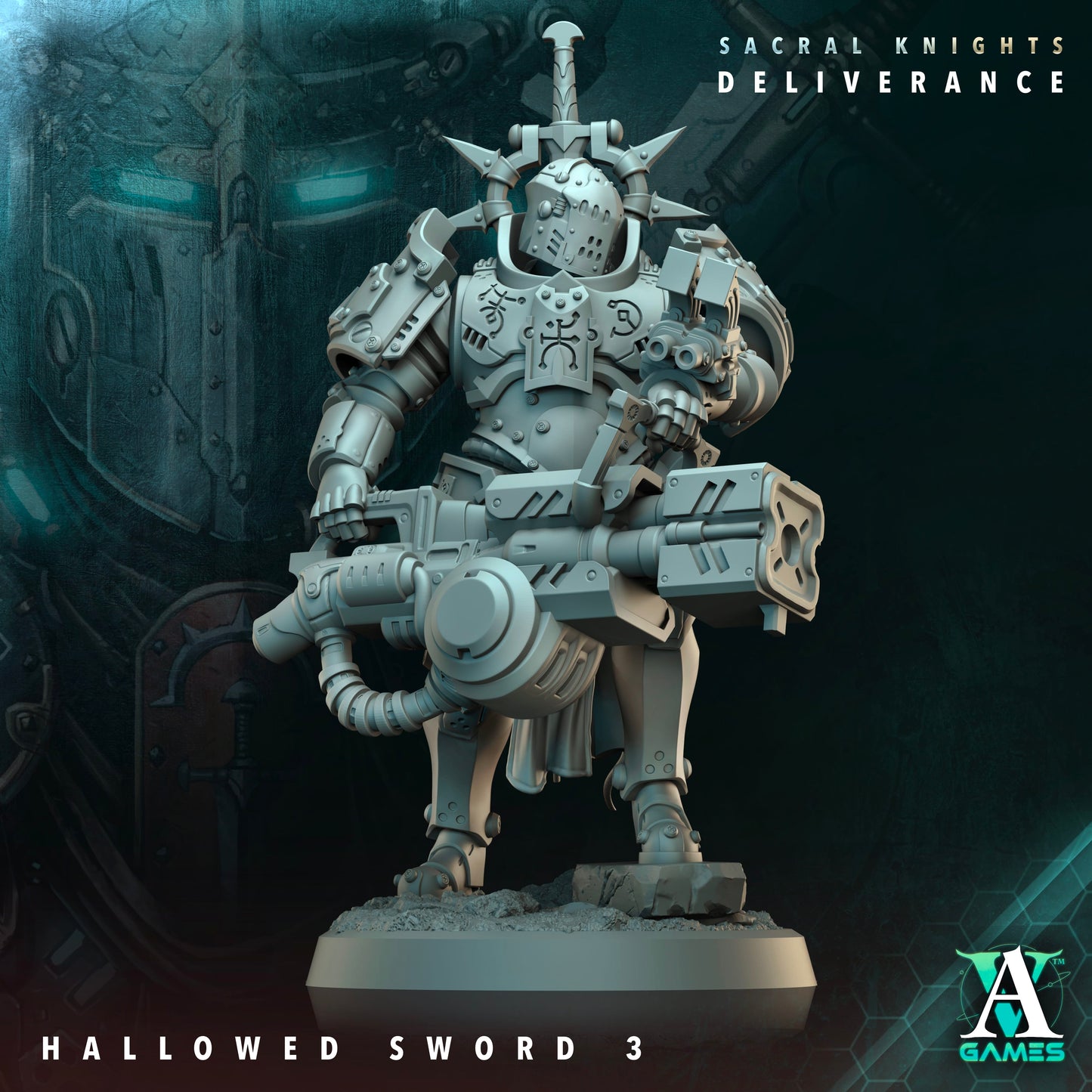 3D Printed Archvillain Games Hallowed Swords Sacral Knights Deliverance 28 32mm D&D - 3D Printing Boss 