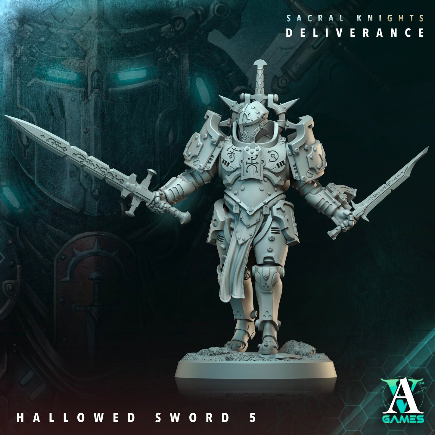 3D Printed Archvillain Games Hallowed Swords Sacral Knights Deliverance 28 32mm D&D - 3D Printing Boss 