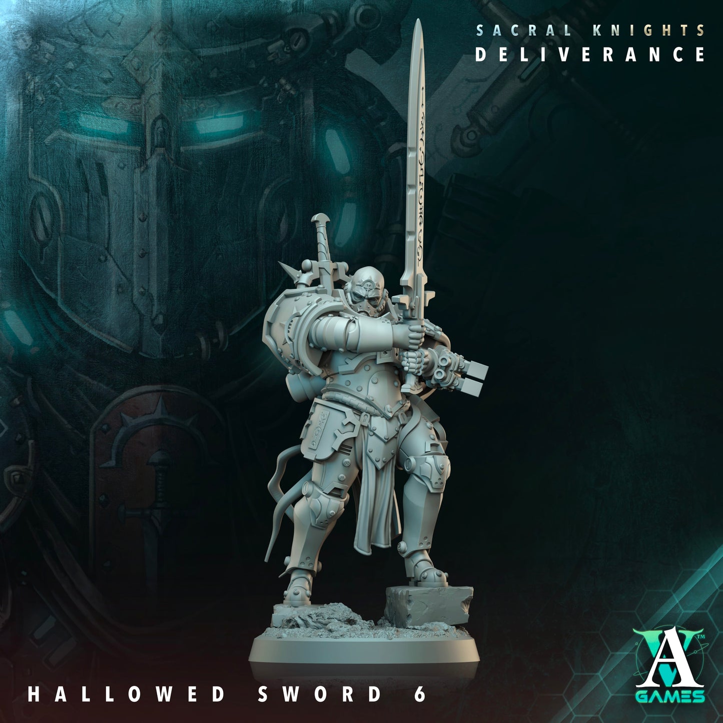 3D Printed Archvillain Games Hallowed Swords Sacral Knights Deliverance 28 32mm D&D - 3D Printing Boss 