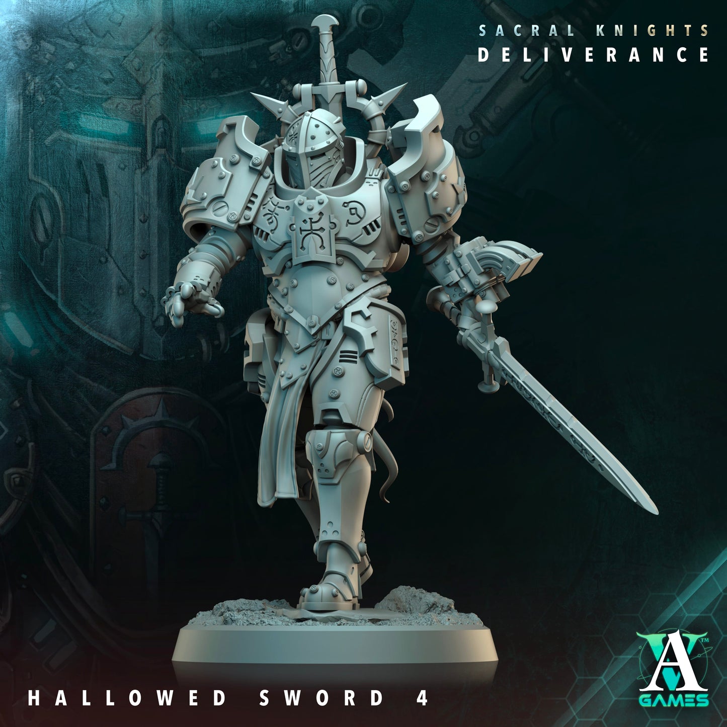 3D Printed Archvillain Games Hallowed Swords Sacral Knights Deliverance 28 32mm D&D - 3D Printing Boss 