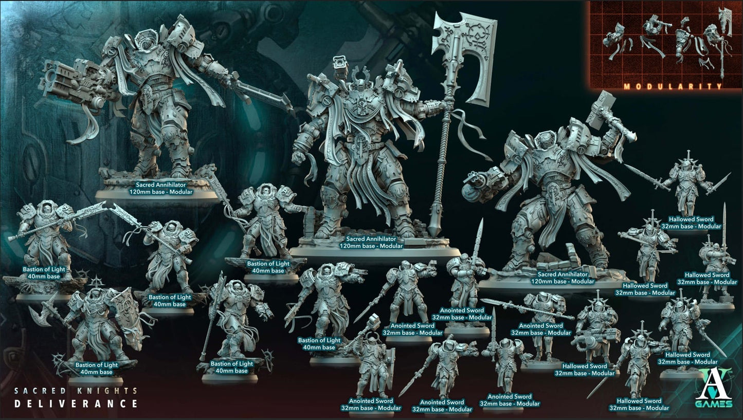 3D Printed Archvillain Games Hallowed Swords Sacral Knights Deliverance 28 32mm D&D - 3D Printing Boss 