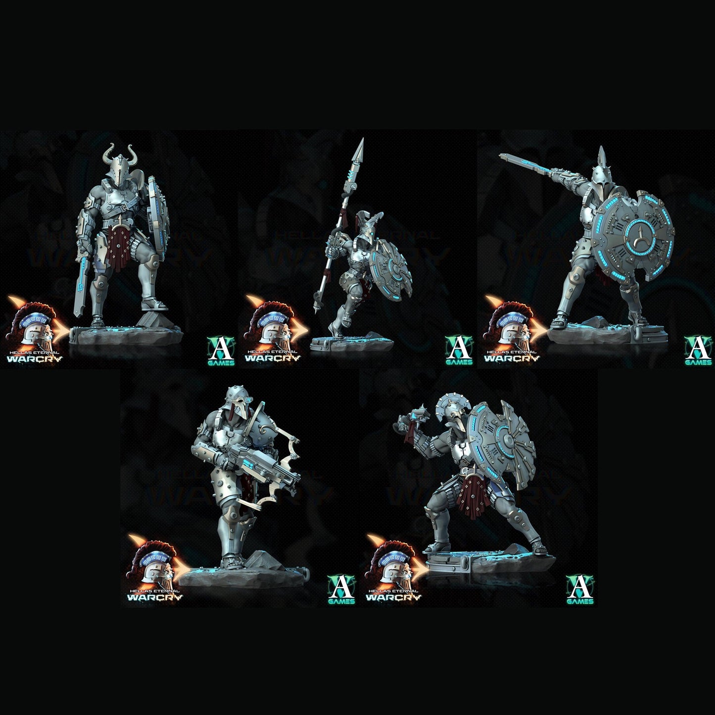 3D Printed Archvillain Games Hellas Eternal - Warcry Oplites 28 32mm D&D - 3D Printing Boss 