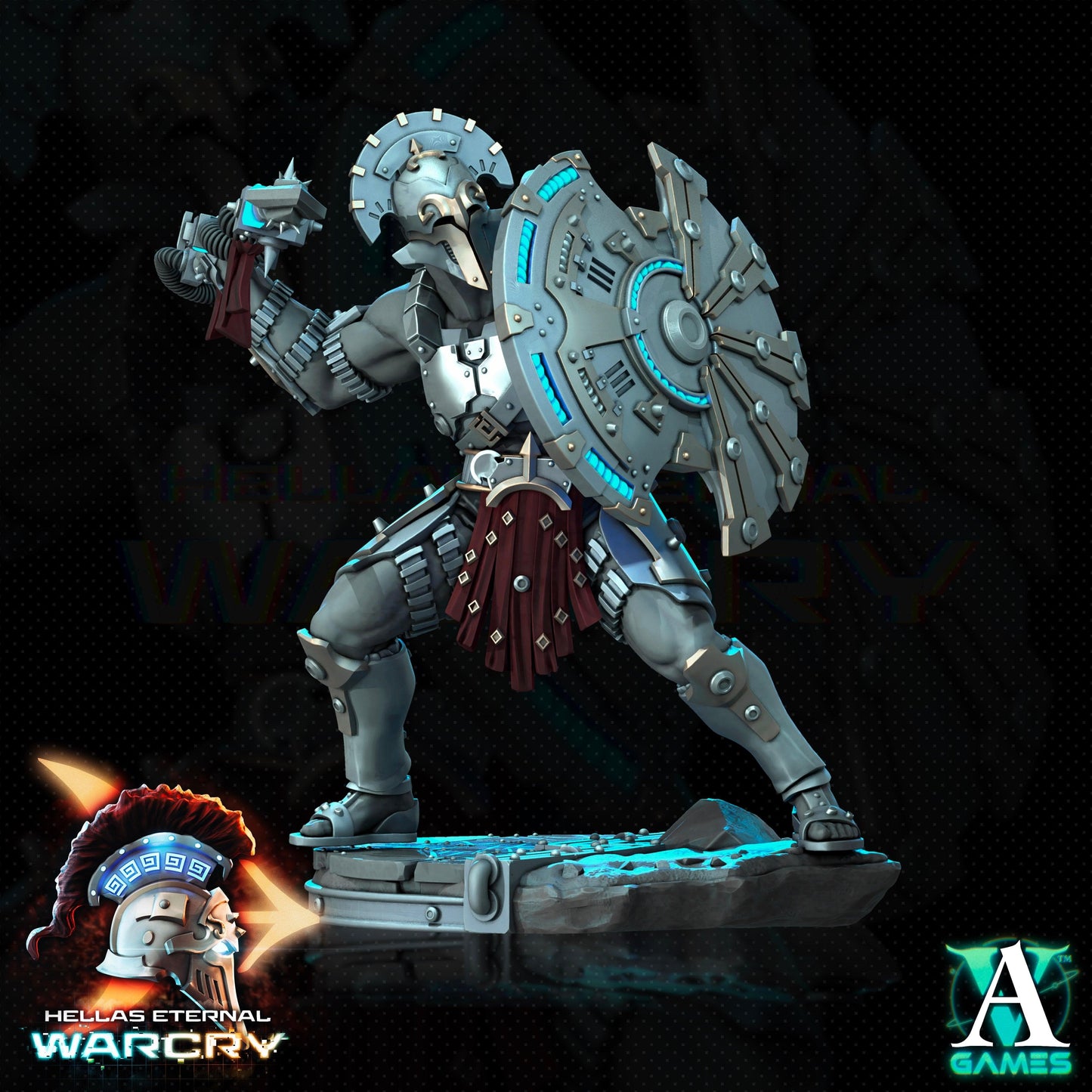 3D Printed Archvillain Games Hellas Eternal - Warcry Oplites 28 32mm D&D - 3D Printing Boss 