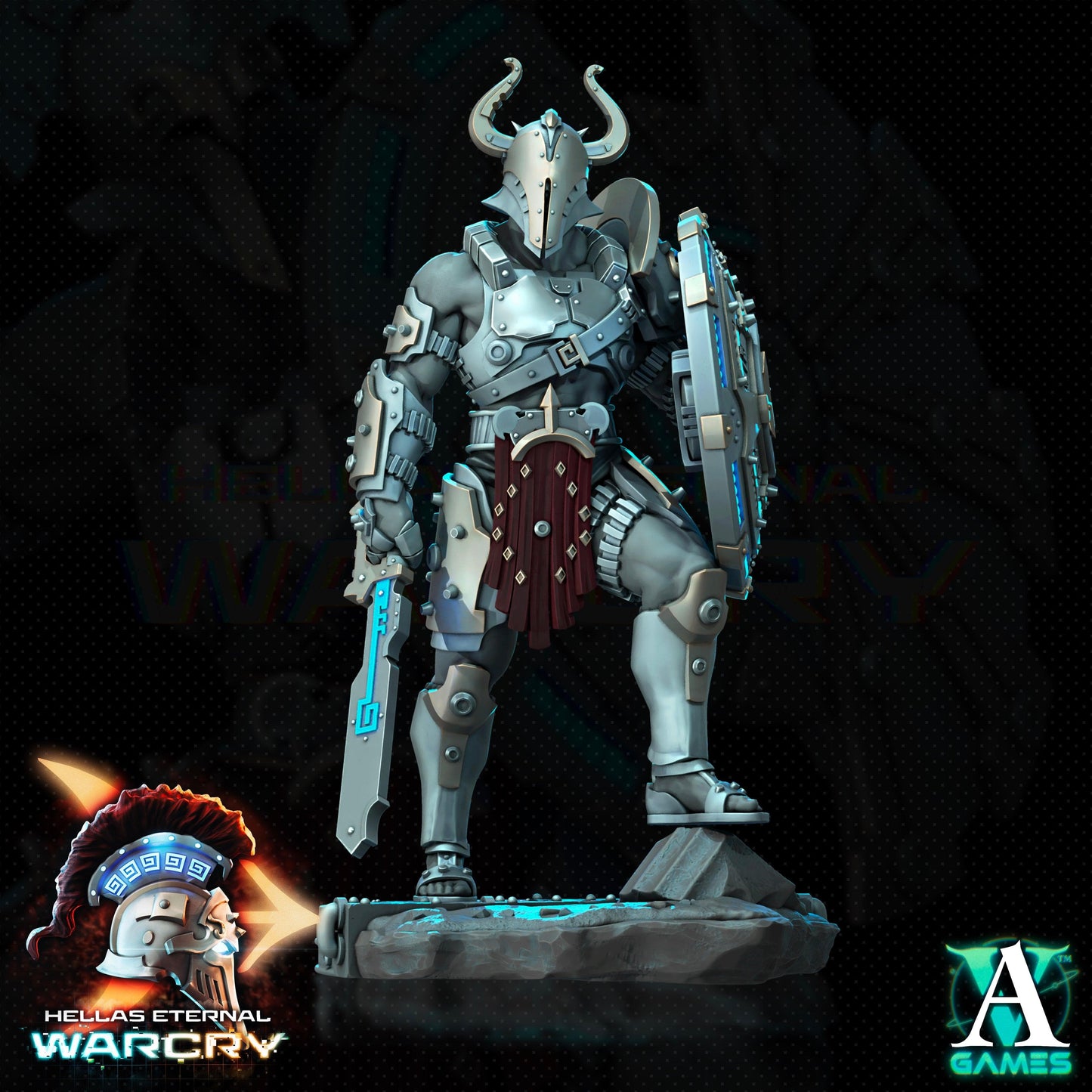 3D Printed Archvillain Games Hellas Eternal - Warcry Oplites 28 32mm D&D - 3D Printing Boss 