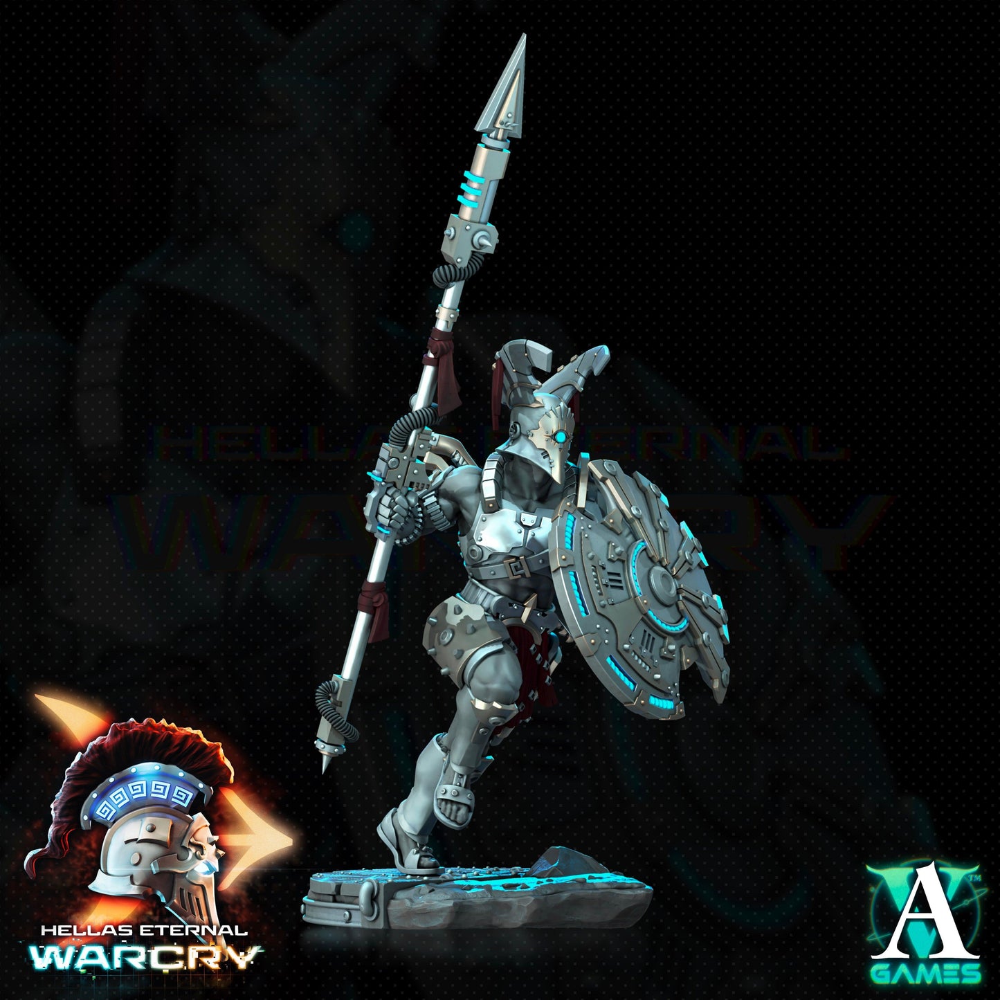 3D Printed Archvillain Games Hellas Eternal - Warcry Oplites 28 32mm D&D - 3D Printing Boss 