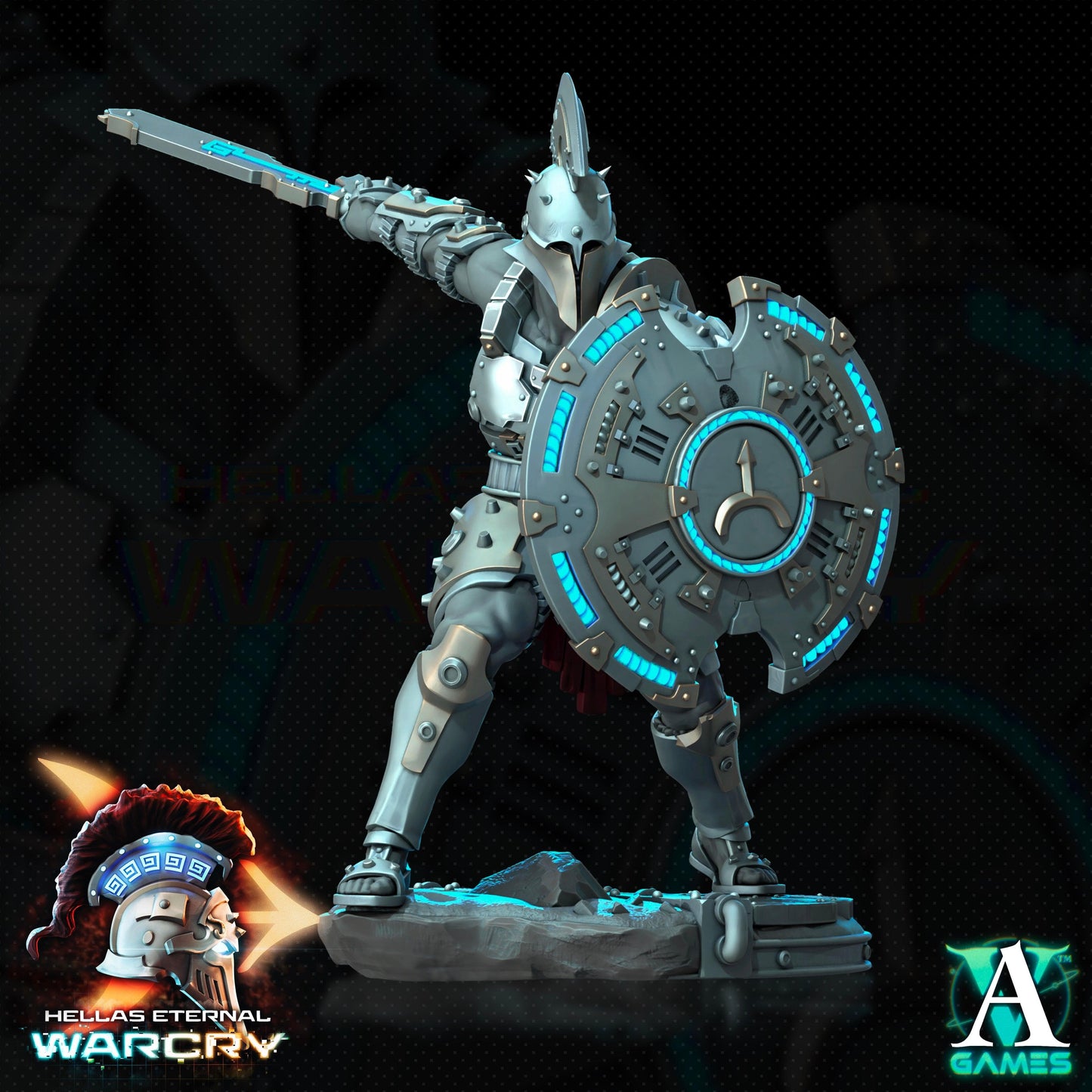 3D Printed Archvillain Games Hellas Eternal - Warcry Oplites 28 32mm D&D - 3D Printing Boss 