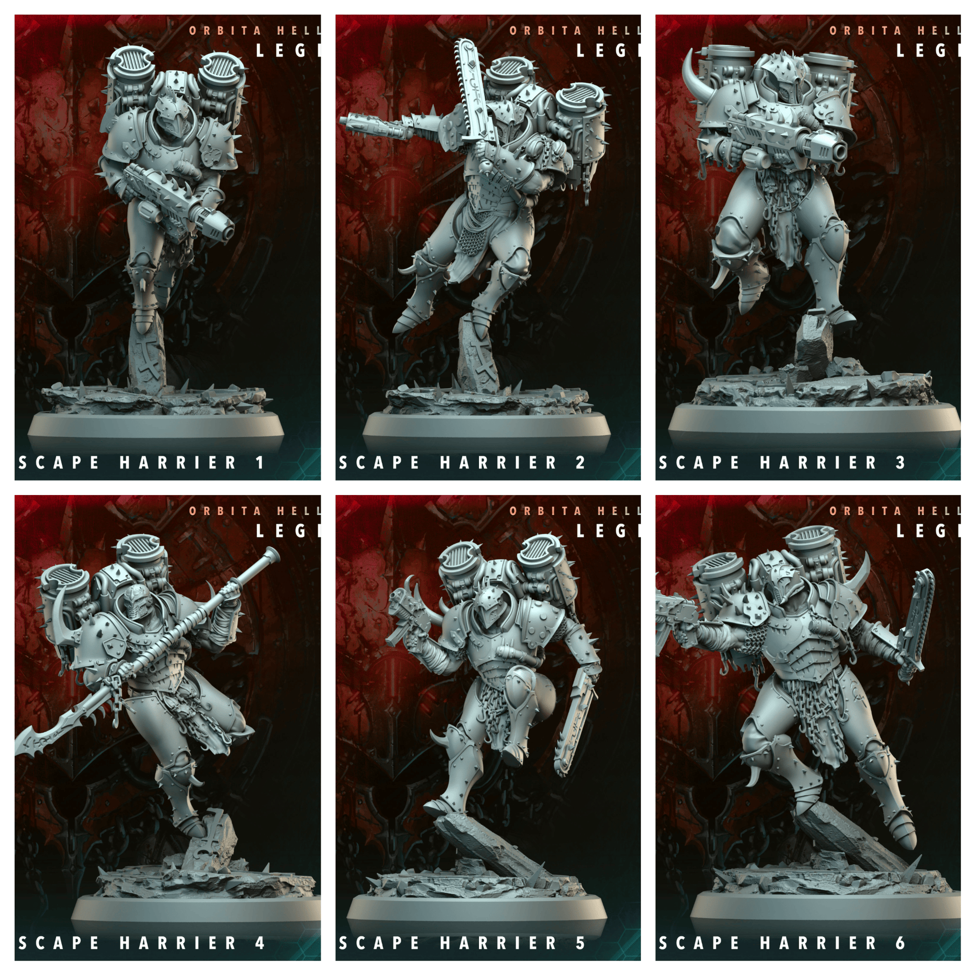 3D Printed Archvillain Games Hellscape Harrier Orbita Hellscape - Legions 28 32mm D&D - 3D Printing Boss 