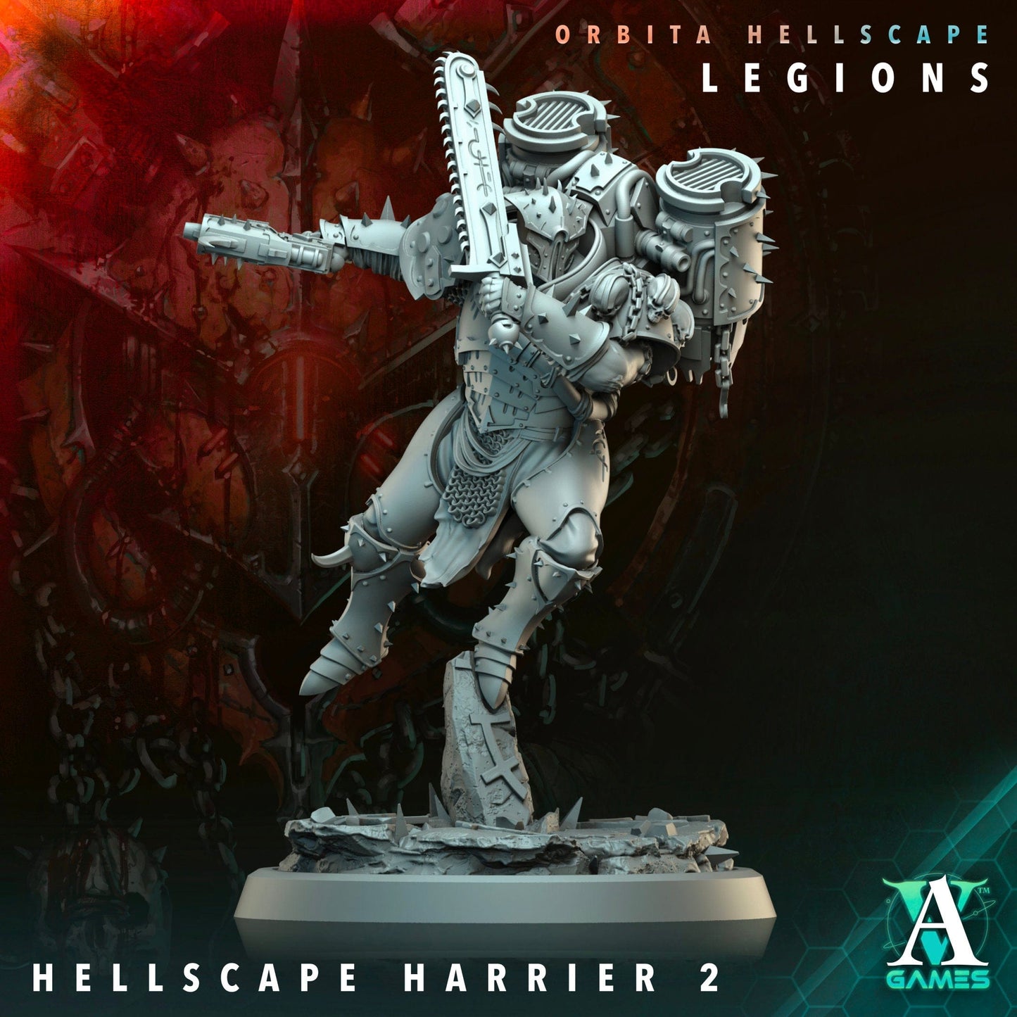 3D Printed Archvillain Games Hellscape Harrier Orbita Hellscape - Legions 28 32mm D&D - 3D Printing Boss 