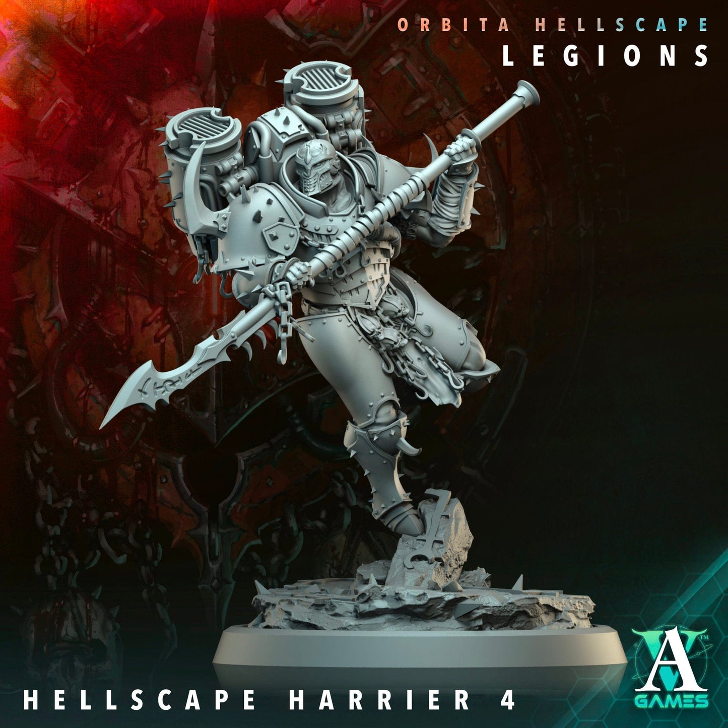 3D Printed Archvillain Games Hellscape Harrier Orbita Hellscape - Legions 28 32mm D&D - 3D Printing Boss 