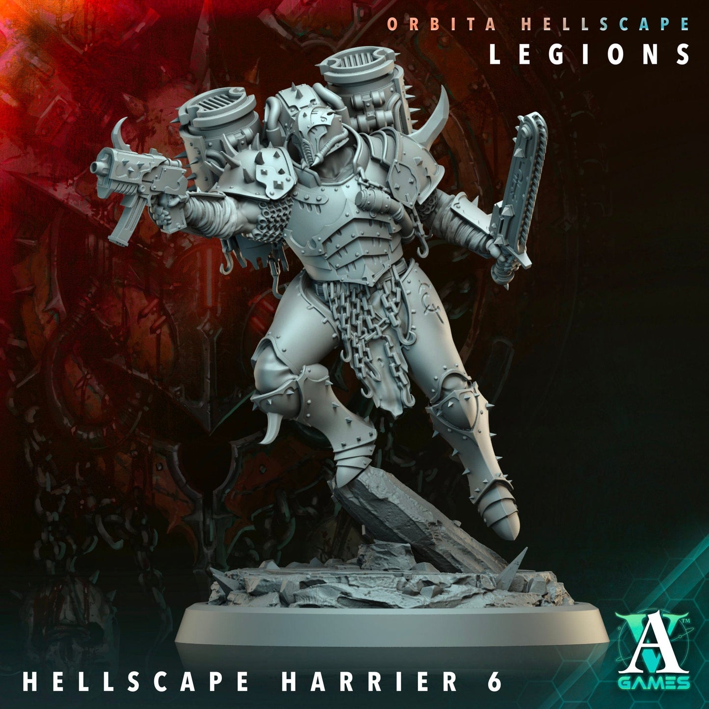 3D Printed Archvillain Games Hellscape Harrier Orbita Hellscape - Legions 28 32mm D&D - 3D Printing Boss 