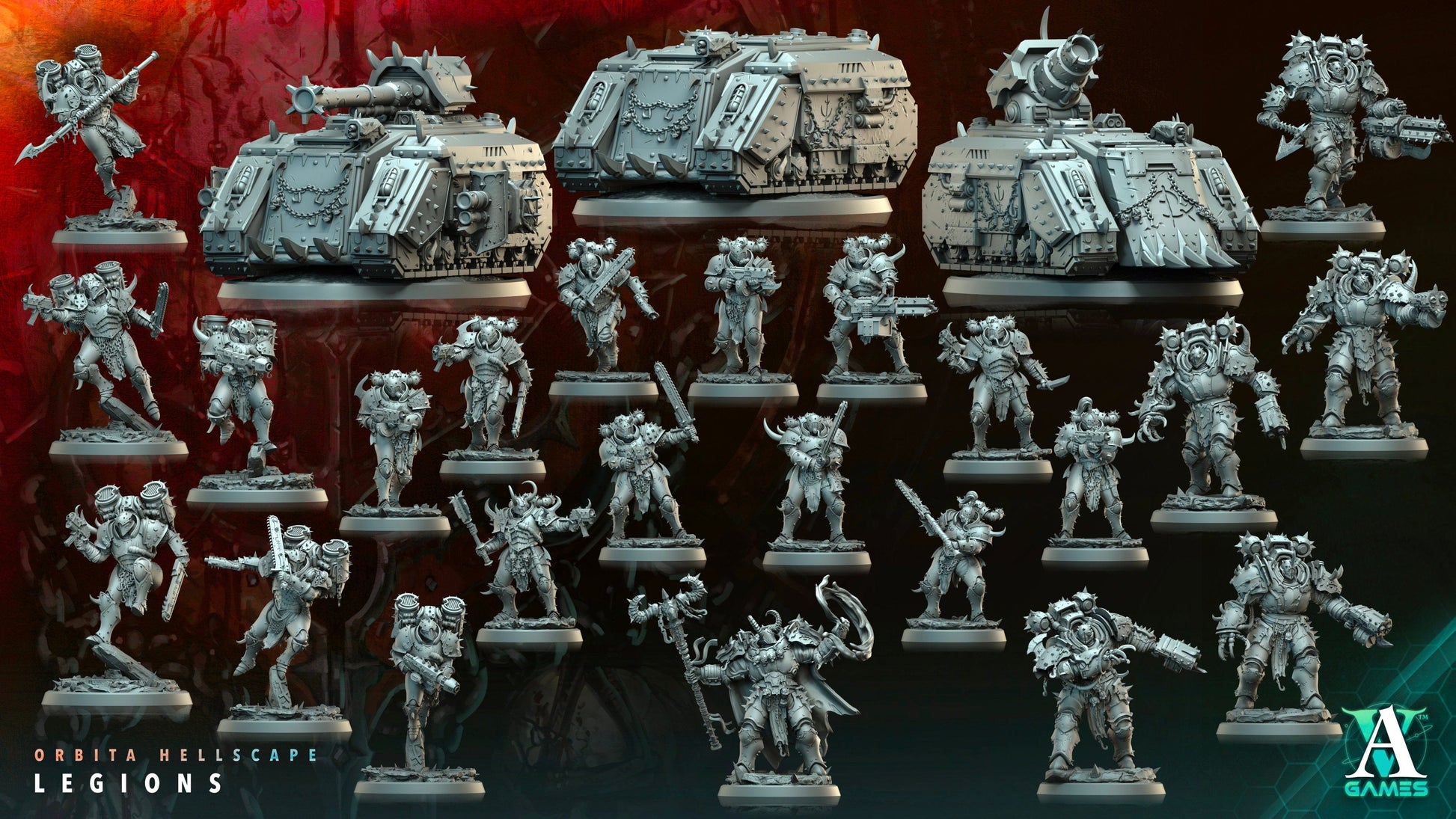 3D Printed Archvillain Games Hellscape Harrier Orbita Hellscape - Legions 28 32mm D&D - 3D Printing Boss 