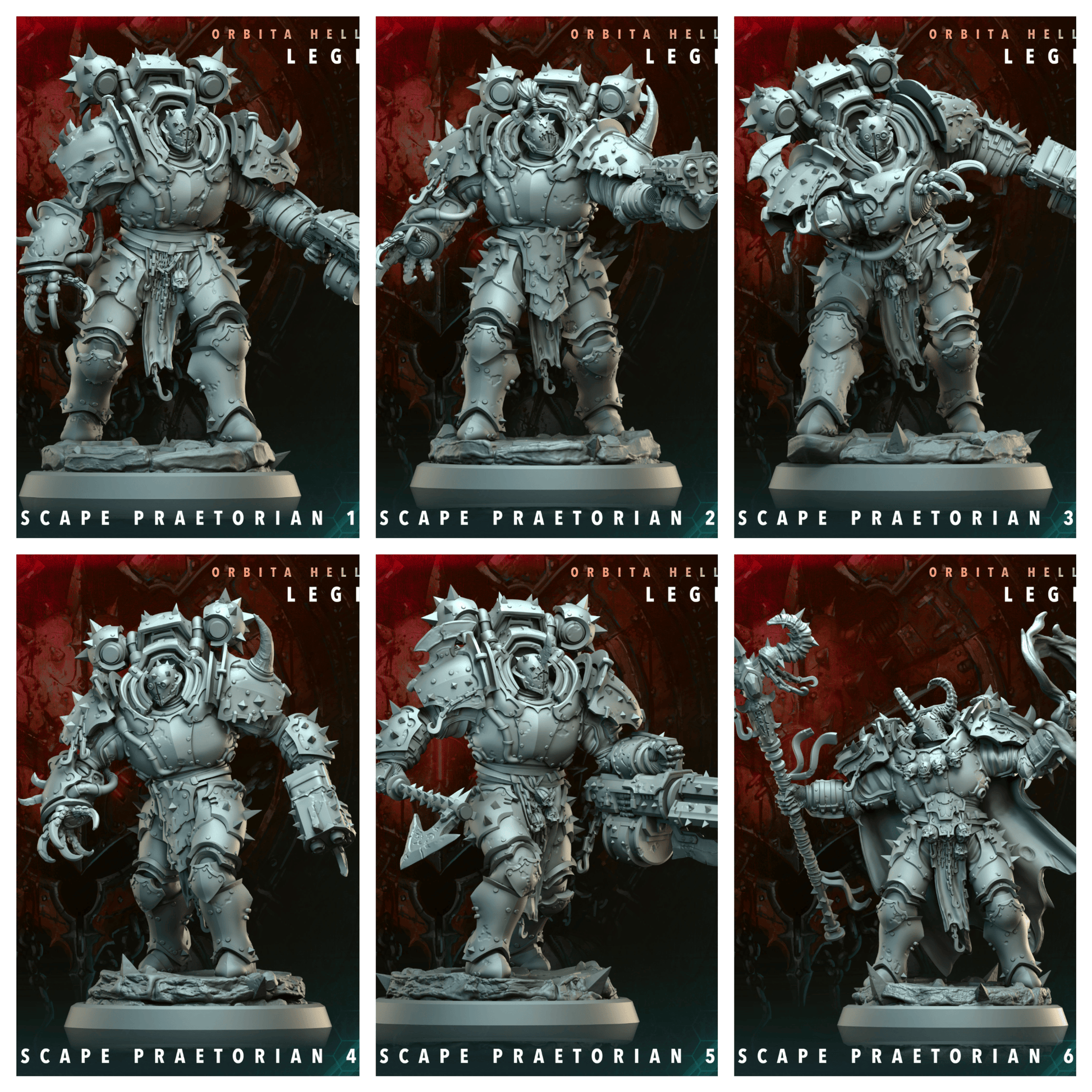 3D Printed Archvillain Games Hellscape Praetorian Orbita Hellscape - Legions 28 32mm D&D - 3D Printing Boss 
