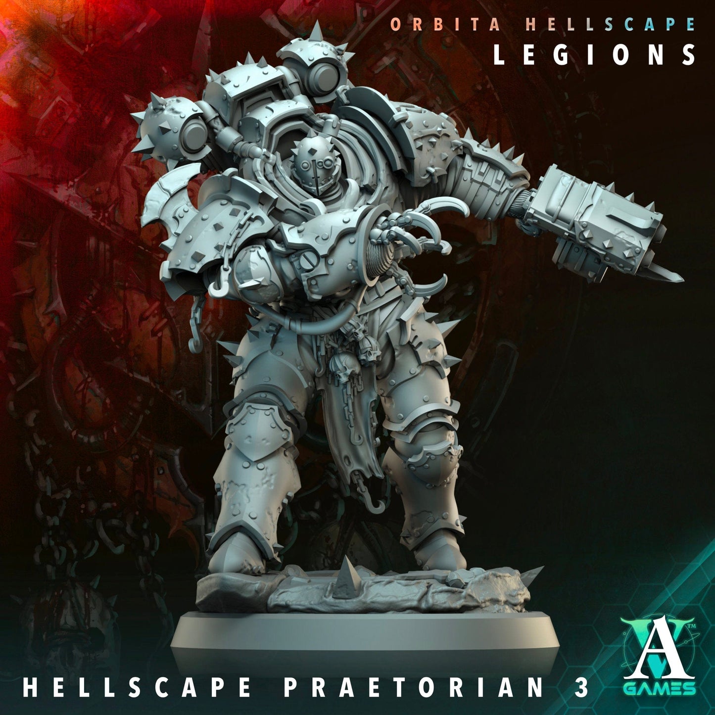 3D Printed Archvillain Games Hellscape Praetorian Orbita Hellscape - Legions 28 32mm D&D - 3D Printing Boss 