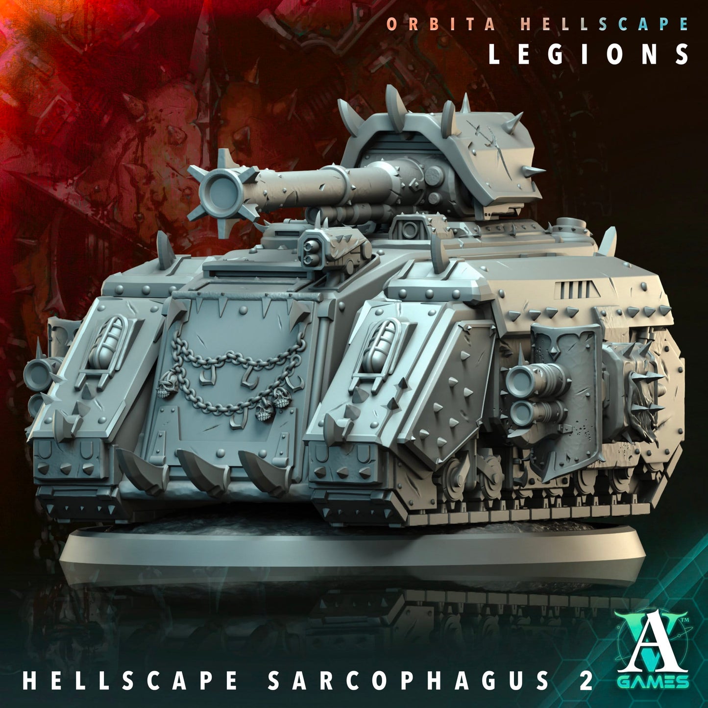 3D Printed Archvillain Games Hellscape Sarcophagus Orbita Hellscape - Legions 28 32mm D&D - 3D Printing Boss 