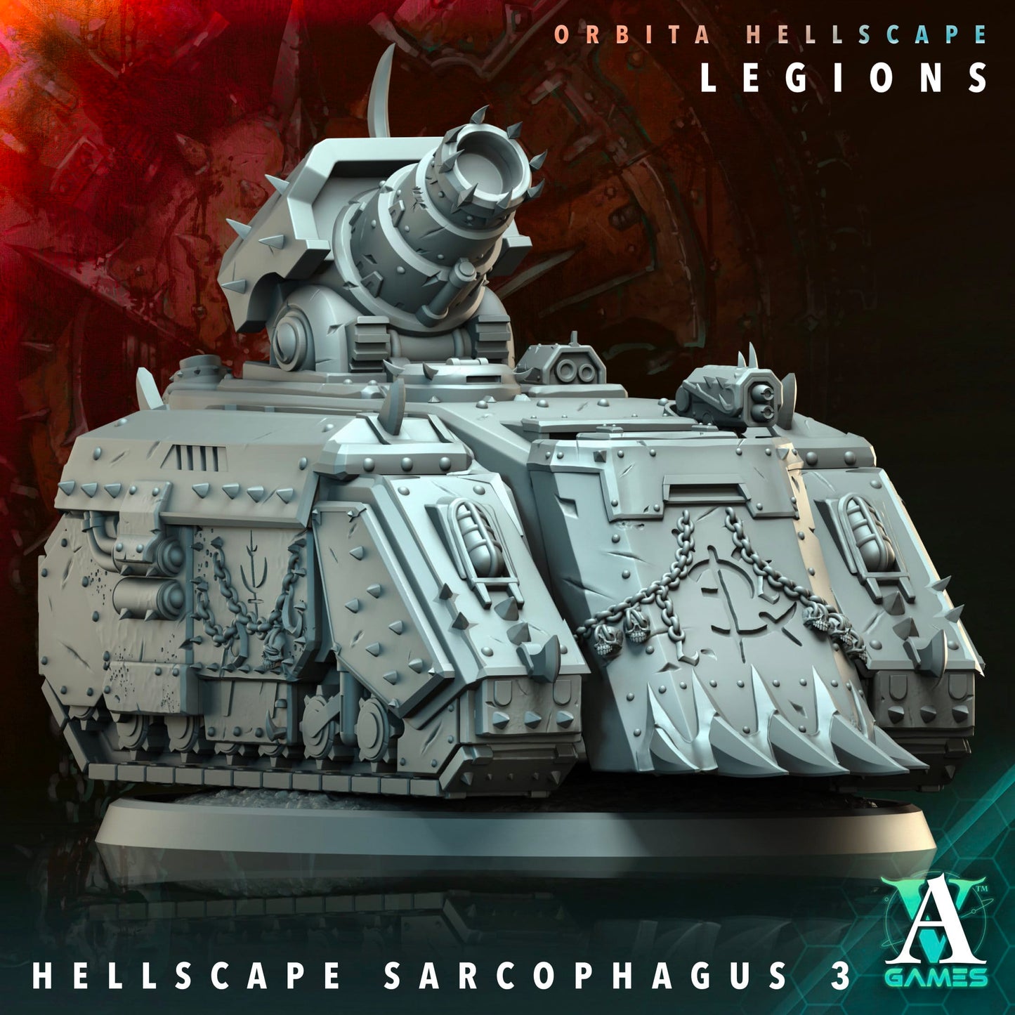 3D Printed Archvillain Games Hellscape Sarcophagus Orbita Hellscape - Legions 28 32mm D&D - 3D Printing Boss 