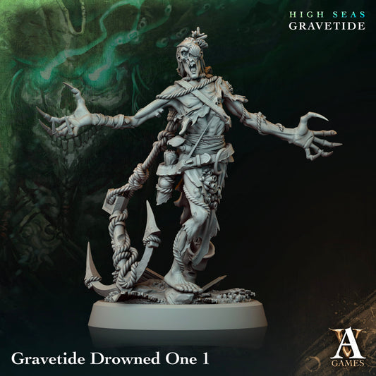 3D Printed Archvillain Games High Seas - Gravetide Gravetide Drowned One 28 32mm D&D - 3D Printing Boss 
