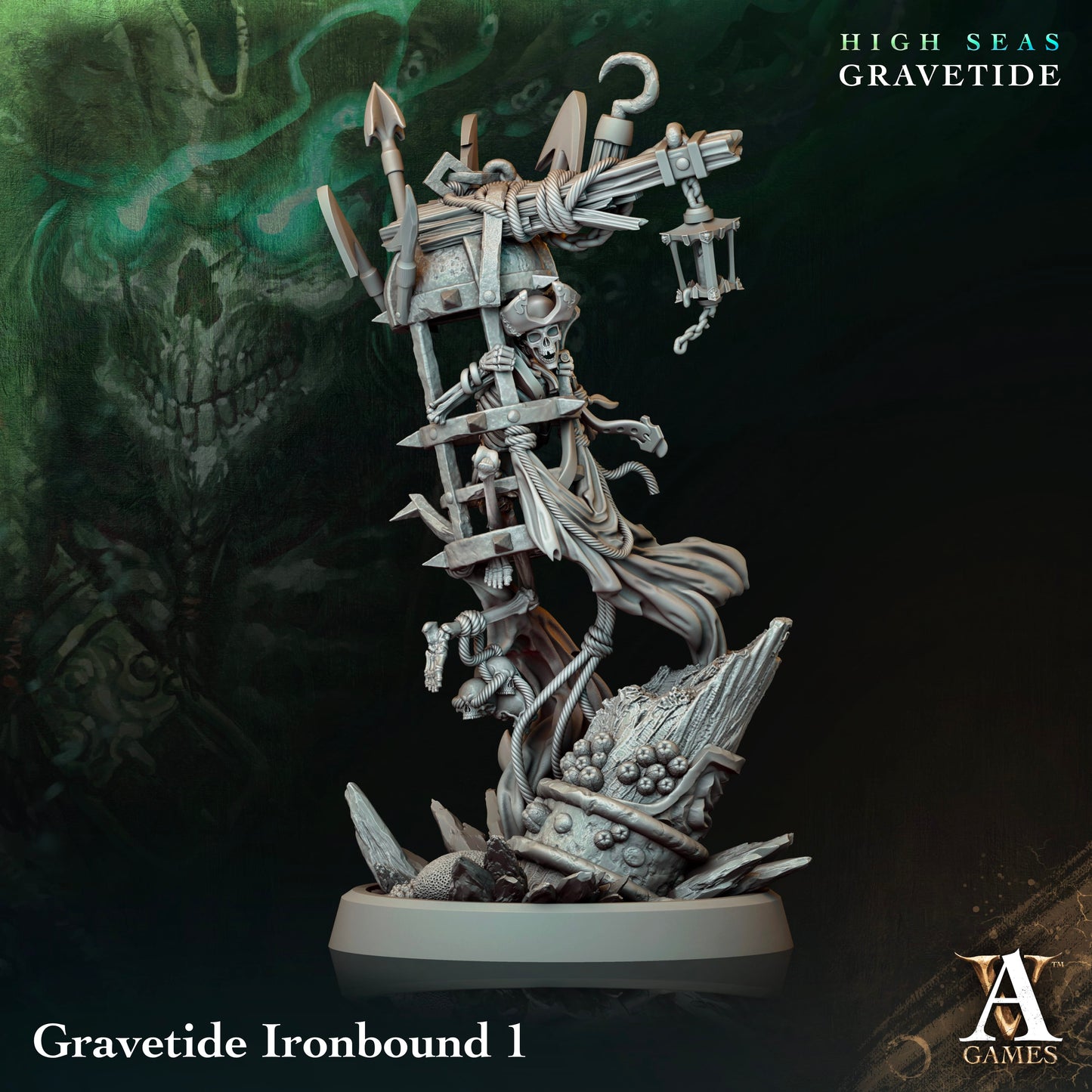 3D Printed Archvillain Games High Seas - Gravetide Gravetide Ironbound 28 32mm D&D - 3D Printing Boss 
