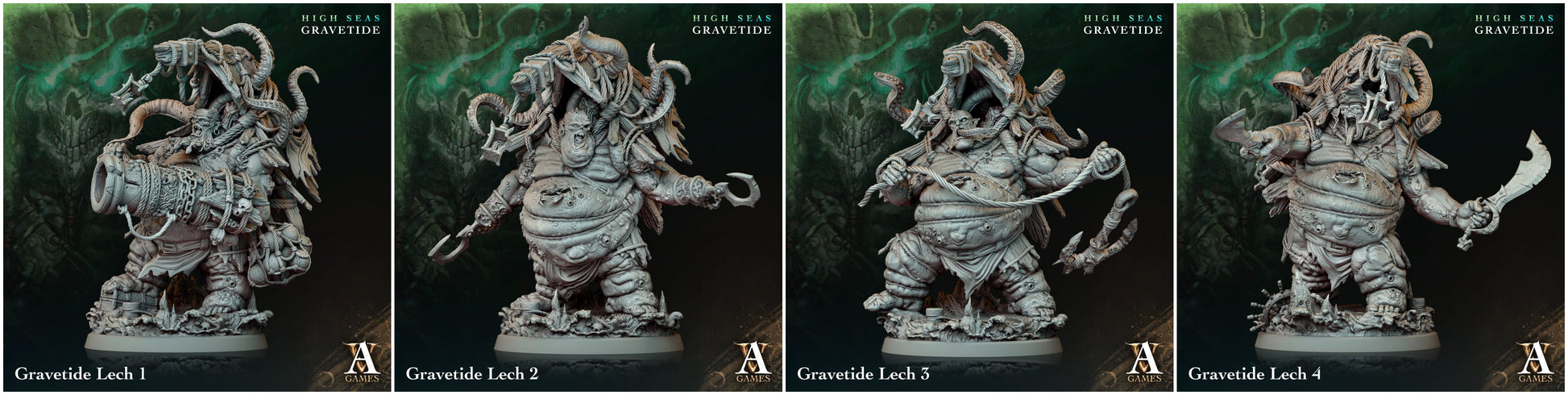 3D Printed Archvillain Games High Seas - Gravetide Gravetide Lech 28 32mm D&D - 3D Printing Boss 