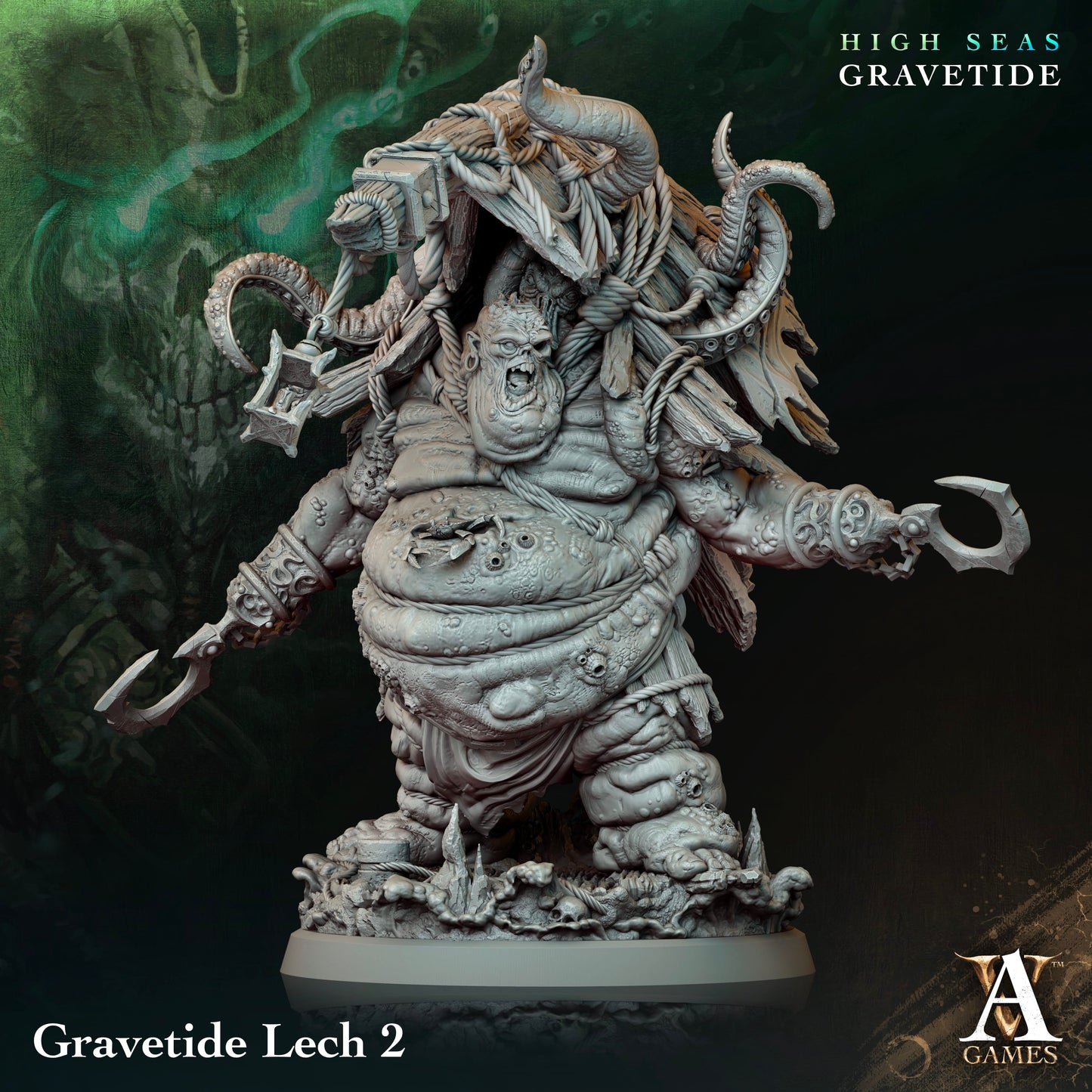 3D Printed Archvillain Games High Seas - Gravetide Gravetide Lech 28 32mm D&D - 3D Printing Boss 