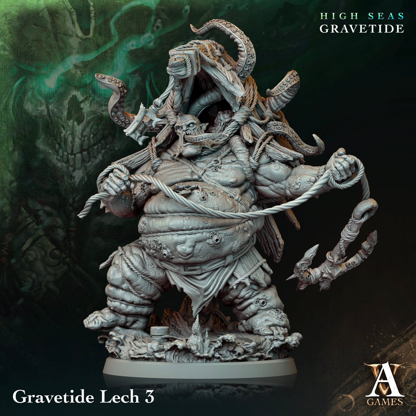 3D Printed Archvillain Games High Seas - Gravetide Gravetide Lech 28 32mm D&D - 3D Printing Boss 