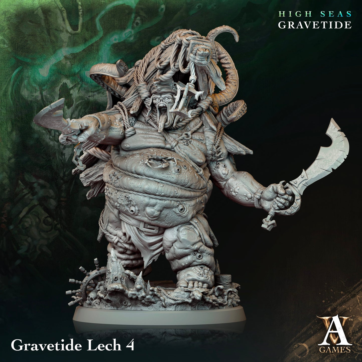3D Printed Archvillain Games High Seas - Gravetide Gravetide Lech 28 32mm D&D - 3D Printing Boss 