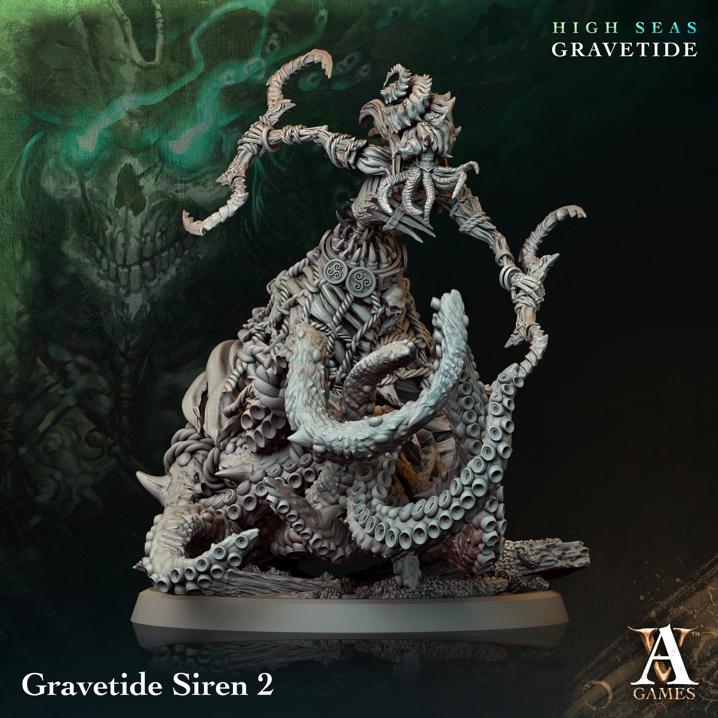 3D Printed Archvillain Games High Seas - Gravetide Gravetide Siren 28 32mm D&D - 3D Printing Boss 