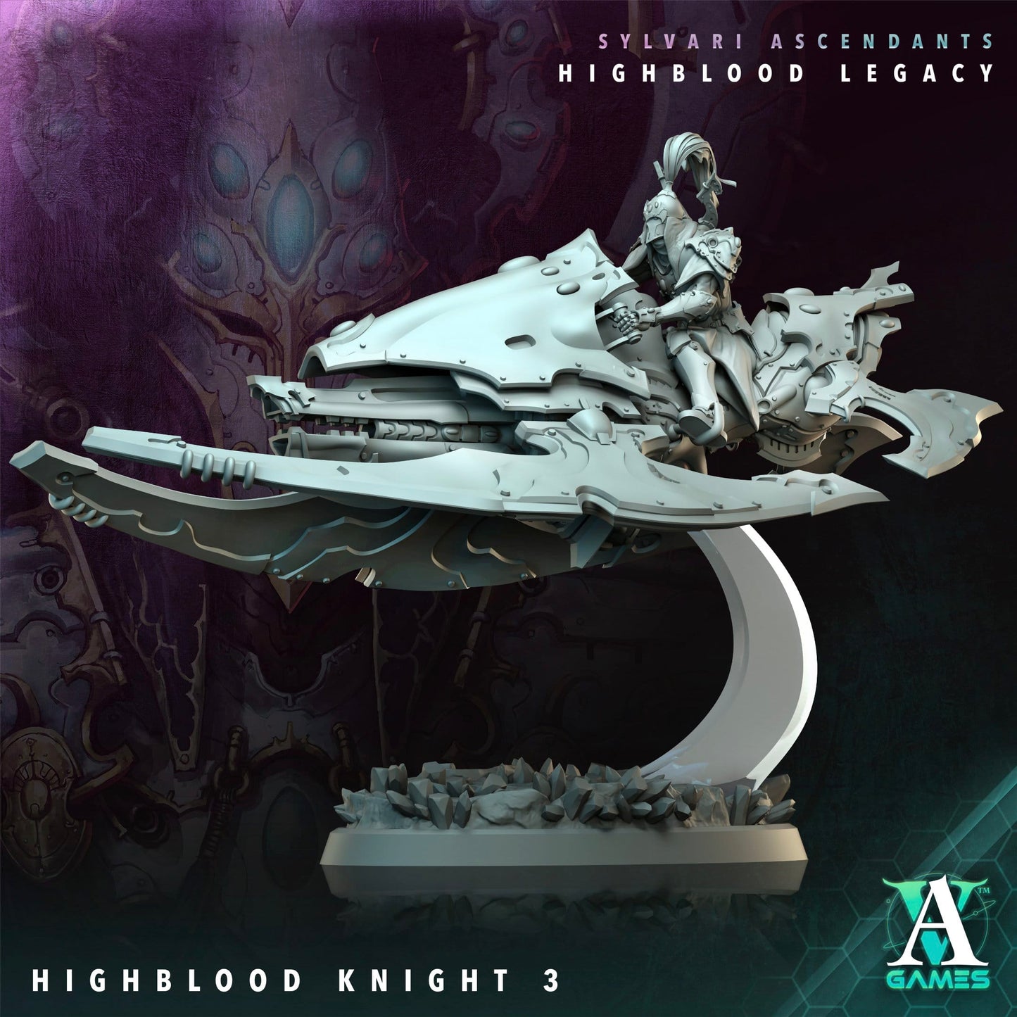 3D Printed Archvillain Games Highblood Knight Sylvari Ascendants Highblood Legacy Archvillain Society Vol XXXV 28 32mm D&D - 3D Printing Boss 