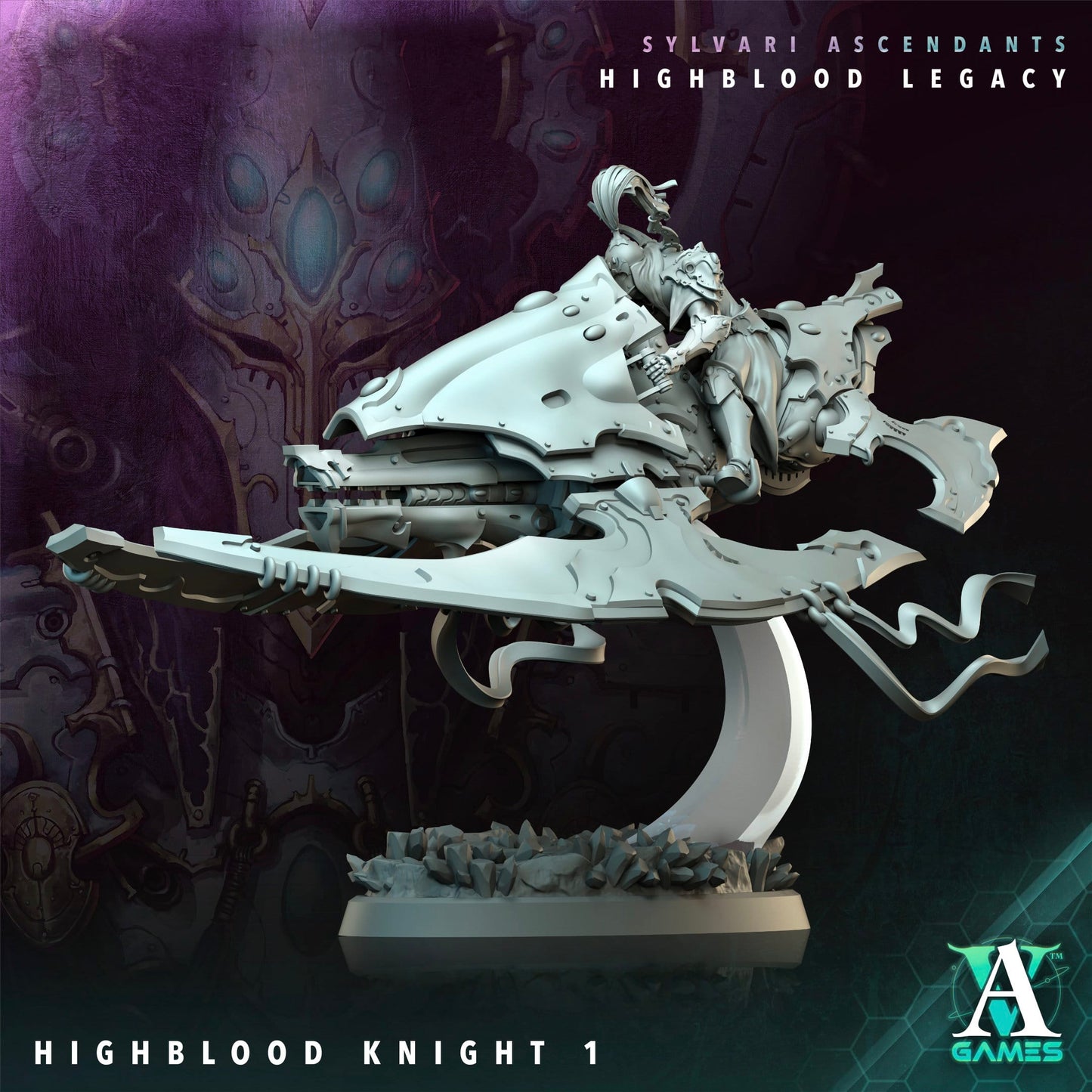 3D Printed Archvillain Games Highblood Knight Sylvari Ascendants Highblood Legacy Archvillain Society Vol XXXV 28 32mm D&D - 3D Printing Boss 