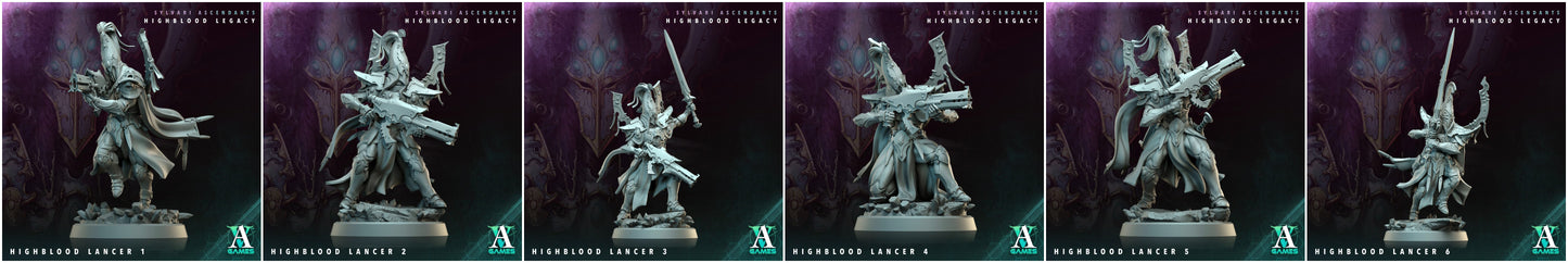 3D Printed Archvillain Games Highblood Lancer Sylvari Ascendants Highblood Legacy Archvillain Society Vol XXXV 28 32mm D&D - 3D Printing Boss 