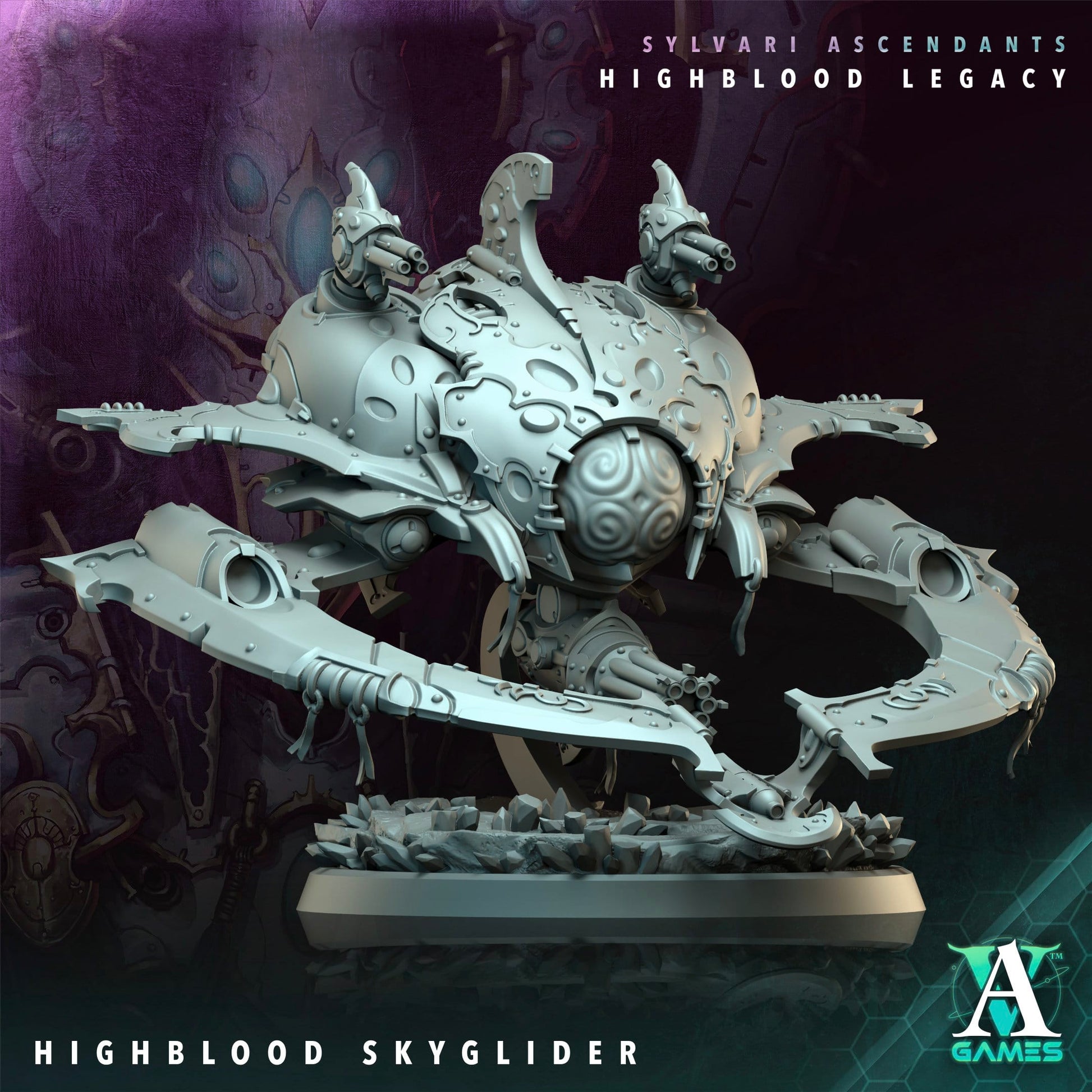 3D Printed Archvillain Games Highblood Skyglider Sylvari Ascendants Highblood Legacy Archvillain Society Vol XXXV 28 32mm D&D - 3D Printing Boss 