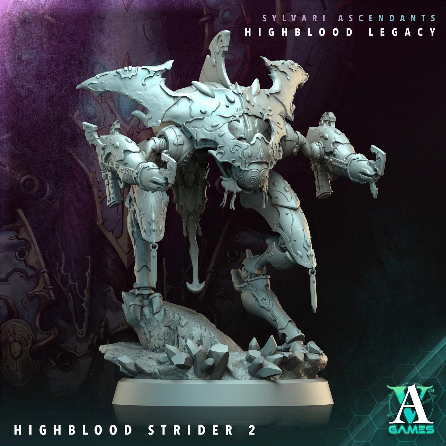 3D Printed Archvillain Games Highblood Strider Sylvari Ascendants Highblood Legacy Archvillain Society Vol XXXV 28 32mm D&D - 3D Printing Boss 