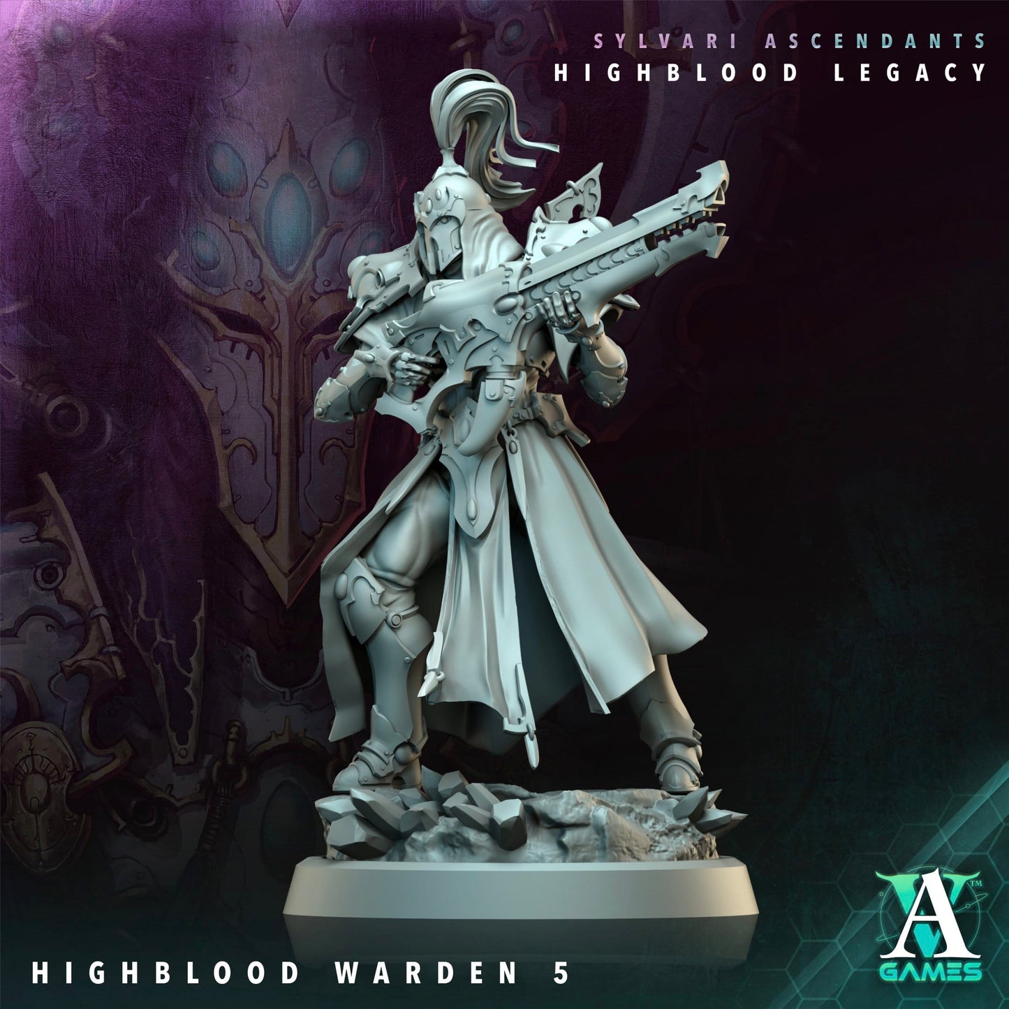 3D Printed Archvillain Games Highblood Warden Sylvari Ascendants Highblood Legacy Archvillain Society Vol XXXV 28 32mm D&D - 3D Printing Boss 