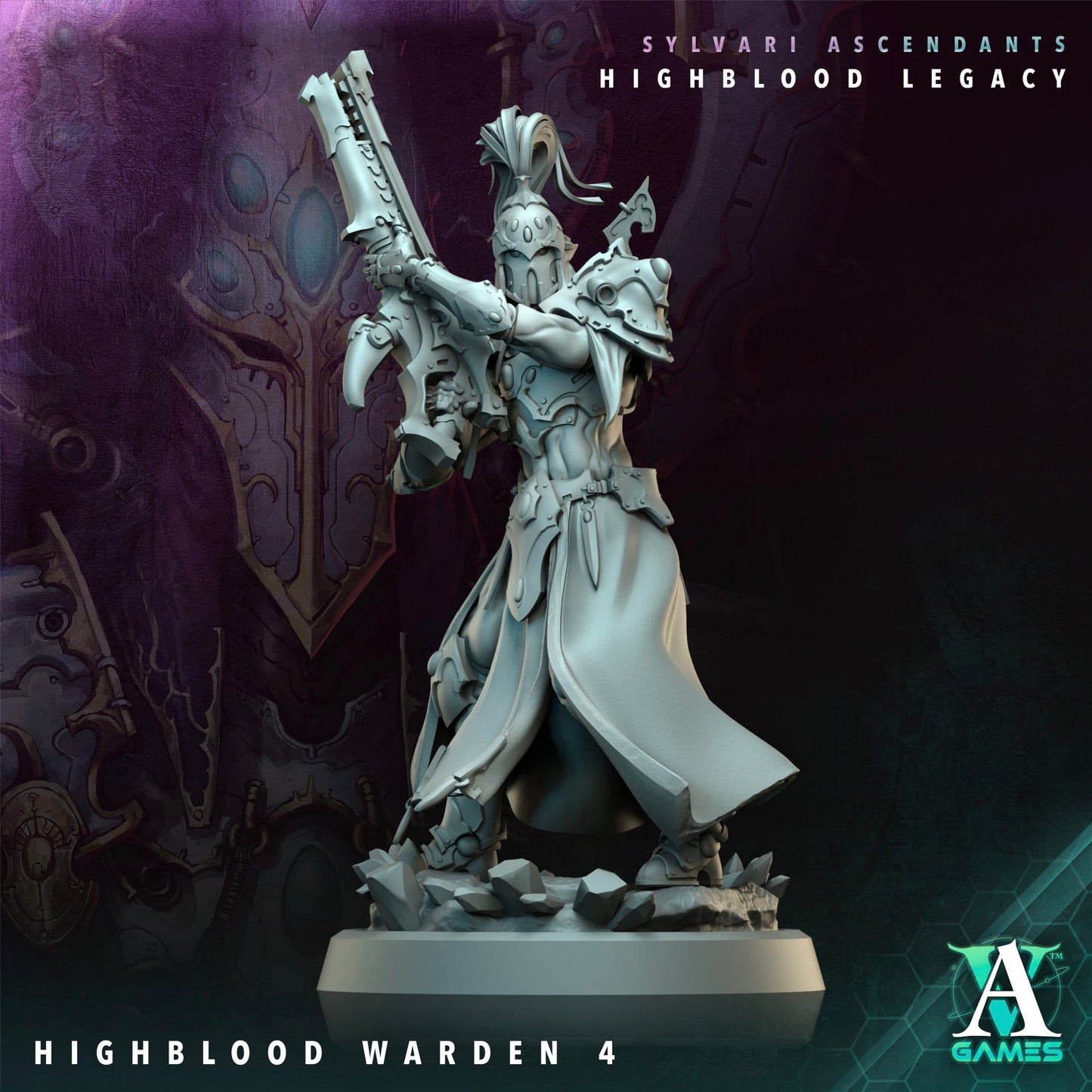 3D Printed Archvillain Games Highblood Warden Sylvari Ascendants Highblood Legacy Archvillain Society Vol XXXV 28 32mm D&D - 3D Printing Boss 