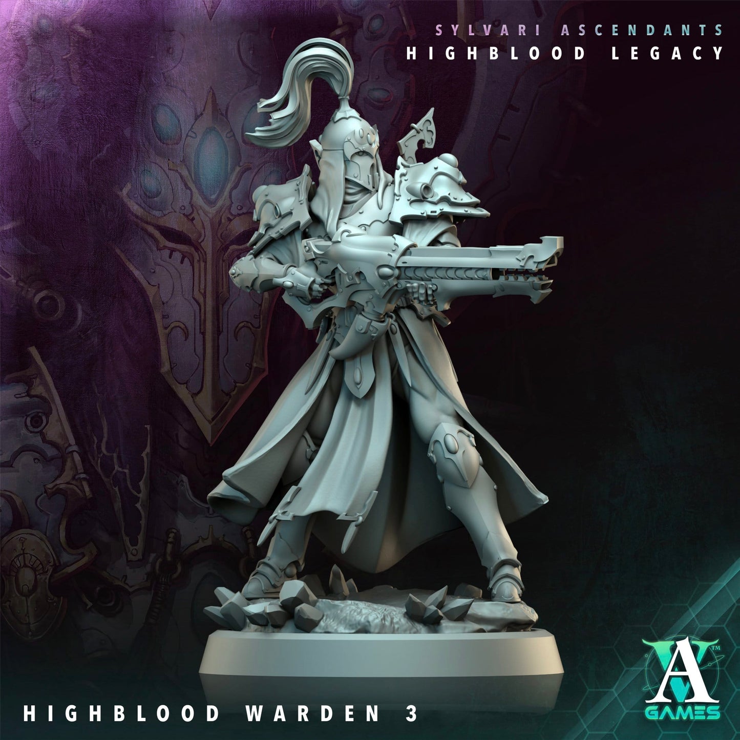 3D Printed Archvillain Games Highblood Warden Sylvari Ascendants Highblood Legacy Archvillain Society Vol XXXV 28 32mm D&D - 3D Printing Boss 