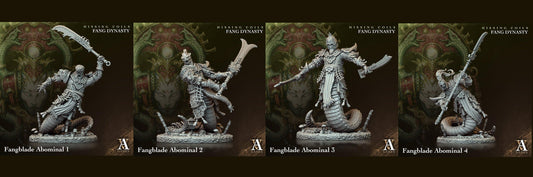 3D Printed Archvillain Games Hissing Coils - Fang Dynasty Fangblade Abominal 28 32mm D&D - 3D Printing Boss 