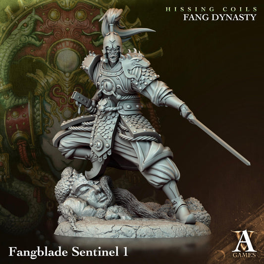 3D Printed Archvillain Games Hissing Coils - Fang Dynasty Fangblade Sentinel 28 32mm D&D - 3D Printing Boss 