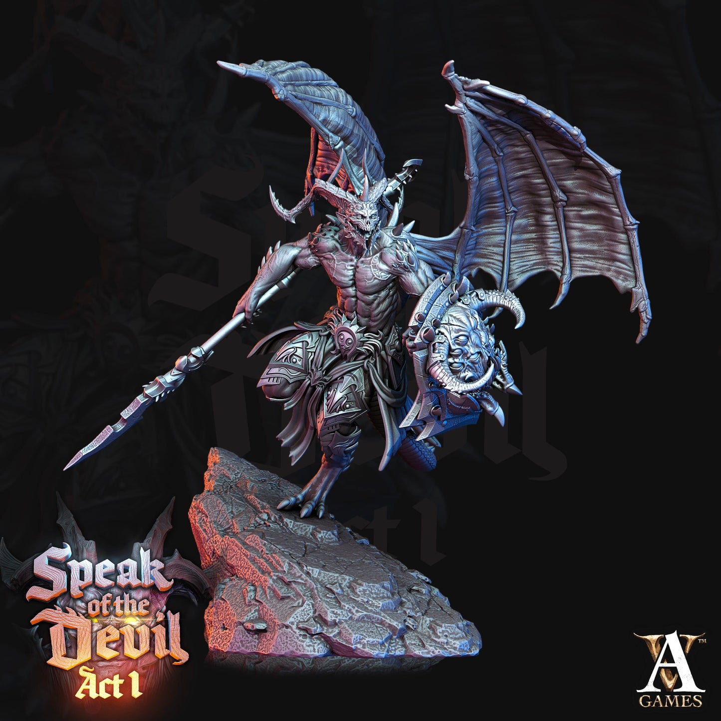 3D Printed Archvillain Games Horned Devil Speak of the Devil Act I 28 32mm D&D - 3D Printing Boss 
