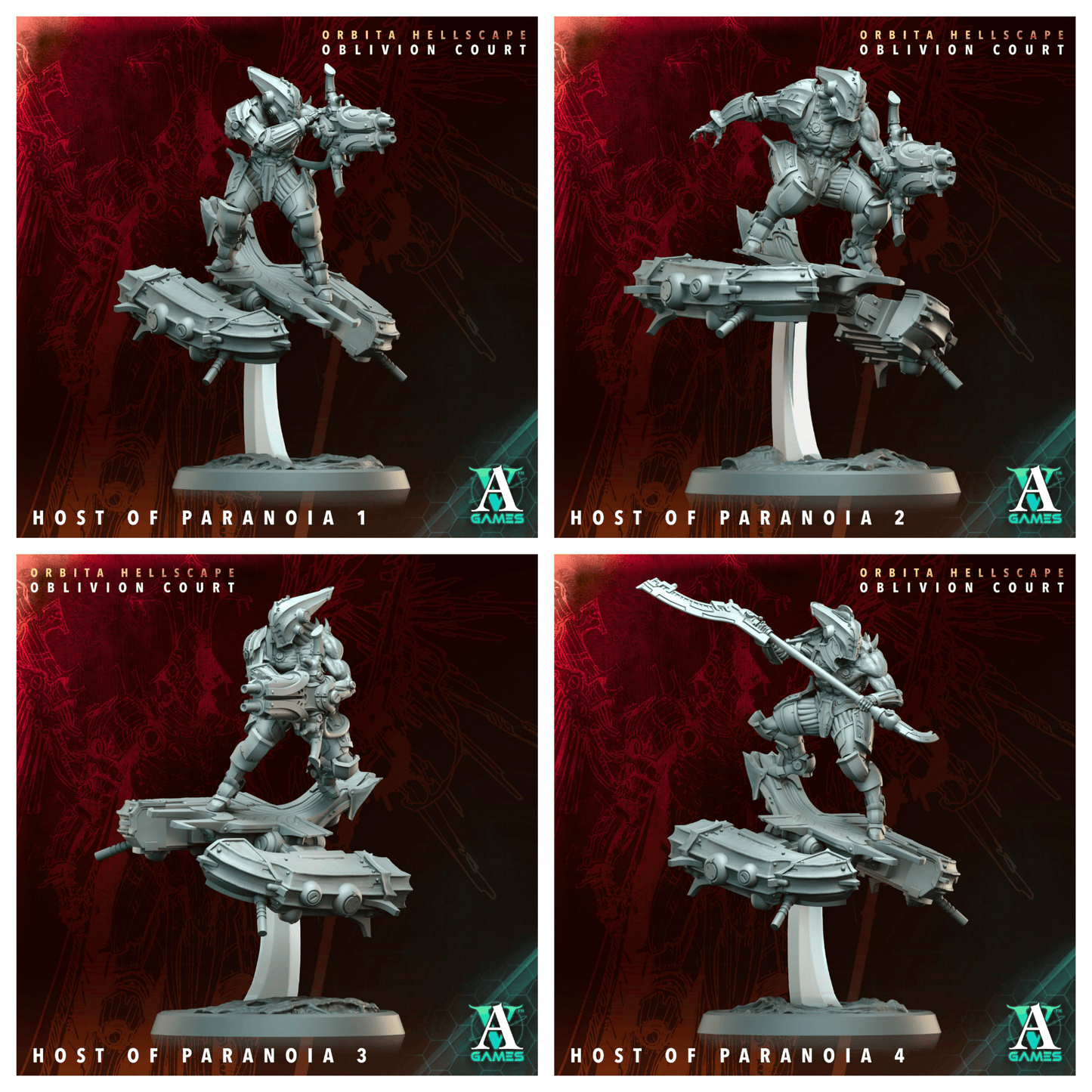 3D Printed Archvillain Games Host of Paranoia Orbita Hellscape Oblivion Court 28 32mm D&D - 3D Printing Boss 