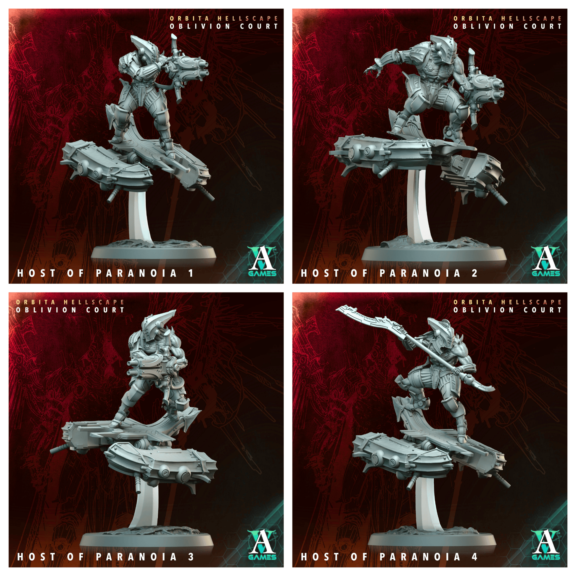 3D Printed Archvillain Games Host of Paranoia Orbita Hellscape Oblivion Court 28 32mm D&D - 3D Printing Boss 