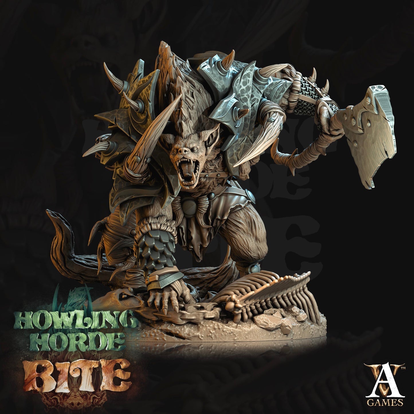 3D Printed Archvillain Games Howling Horde - Gnoll Brutes 28mm 32mm D&D - 3D Printing Boss 