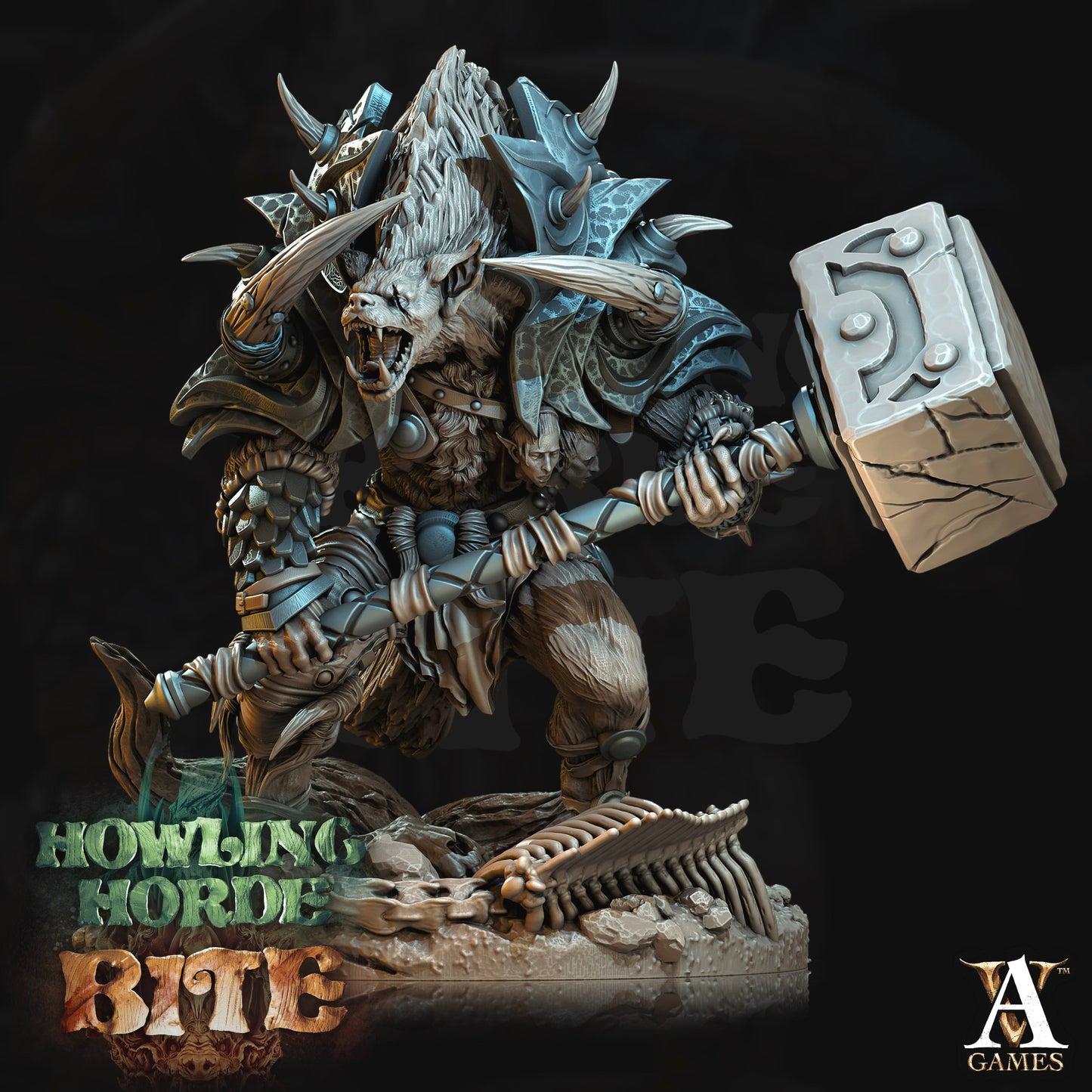 3D Printed Archvillain Games Howling Horde - Gnoll Brutes 28mm 32mm D&D - 3D Printing Boss 