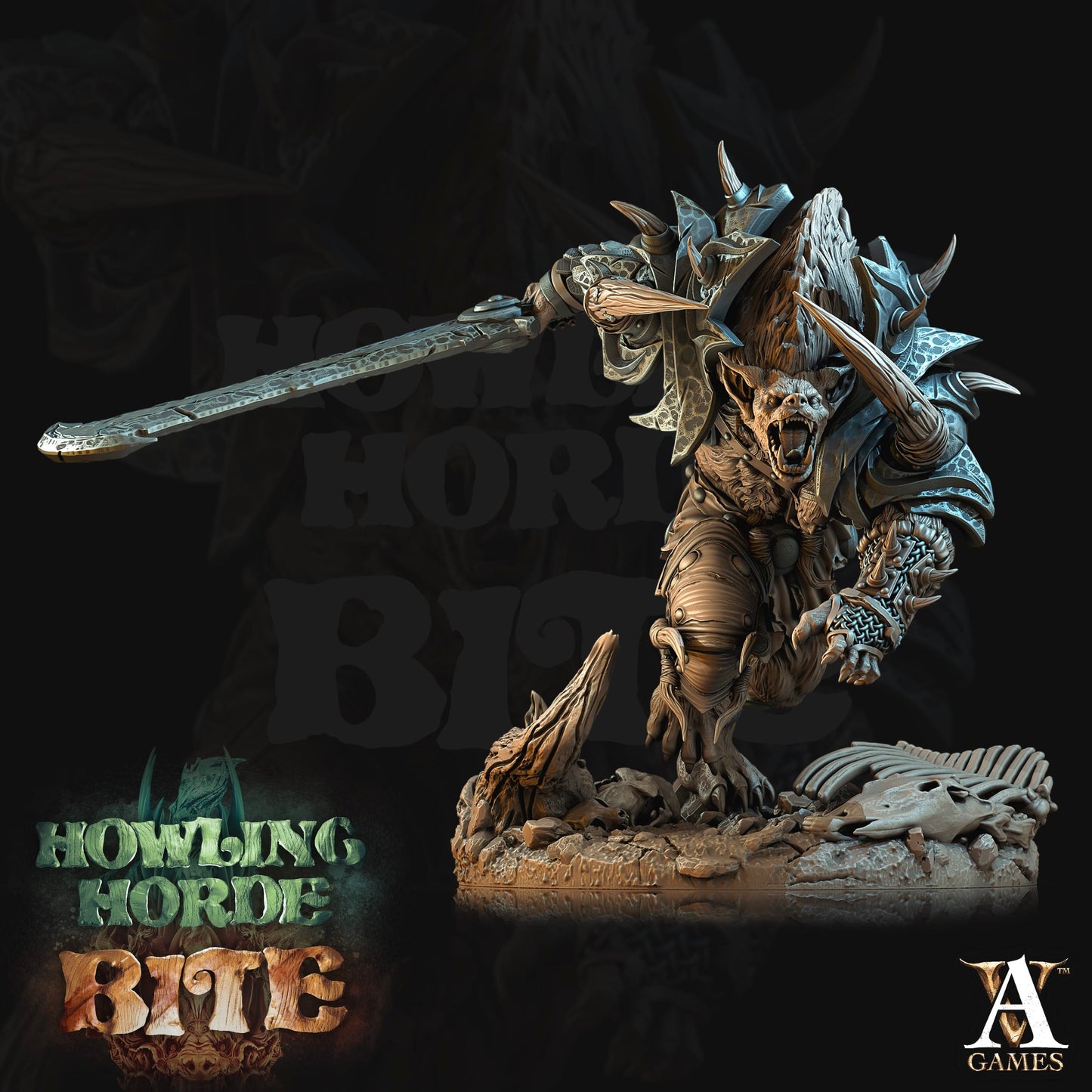 3D Printed Archvillain Games Howling Horde - Gnoll Brutes 28mm 32mm D&D - 3D Printing Boss 