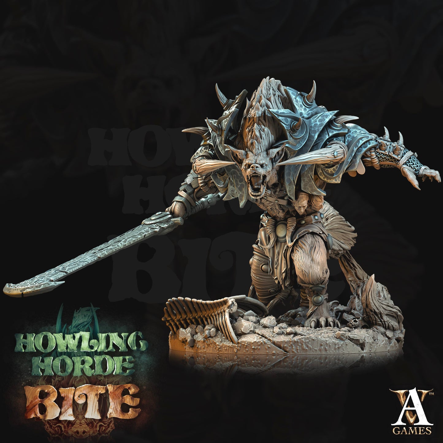 3D Printed Archvillain Games Howling Horde - Gnoll Brutes 28mm 32mm D&D - 3D Printing Boss 