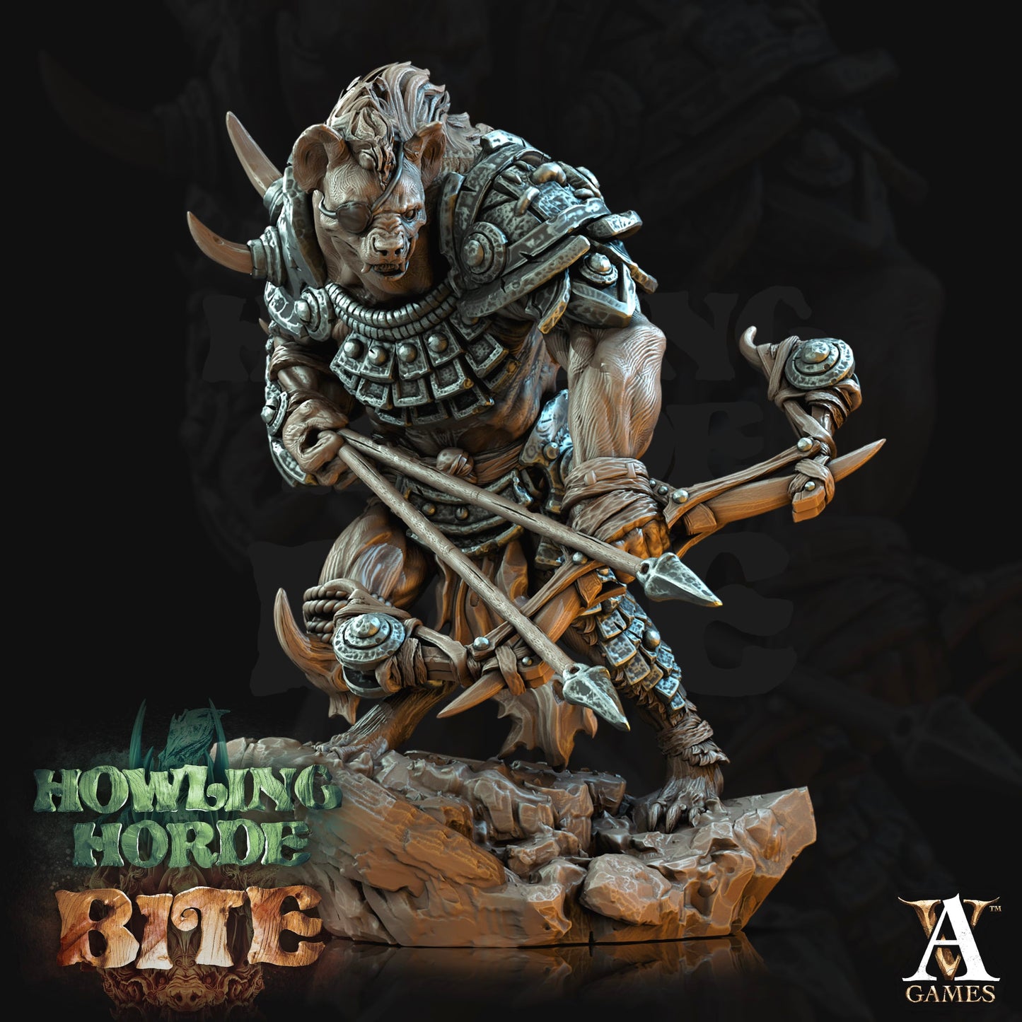3D Printed Archvillain Games Howling Horde - Gnoll Scouts 28mm 32mm D&D - 3D Printing Boss 