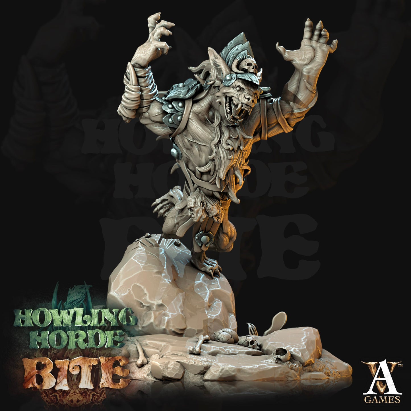 3D Printed Archvillain Games Howling Horde - Gnoll Trackers 28mm 32mm D&D - 3D Printing Boss 