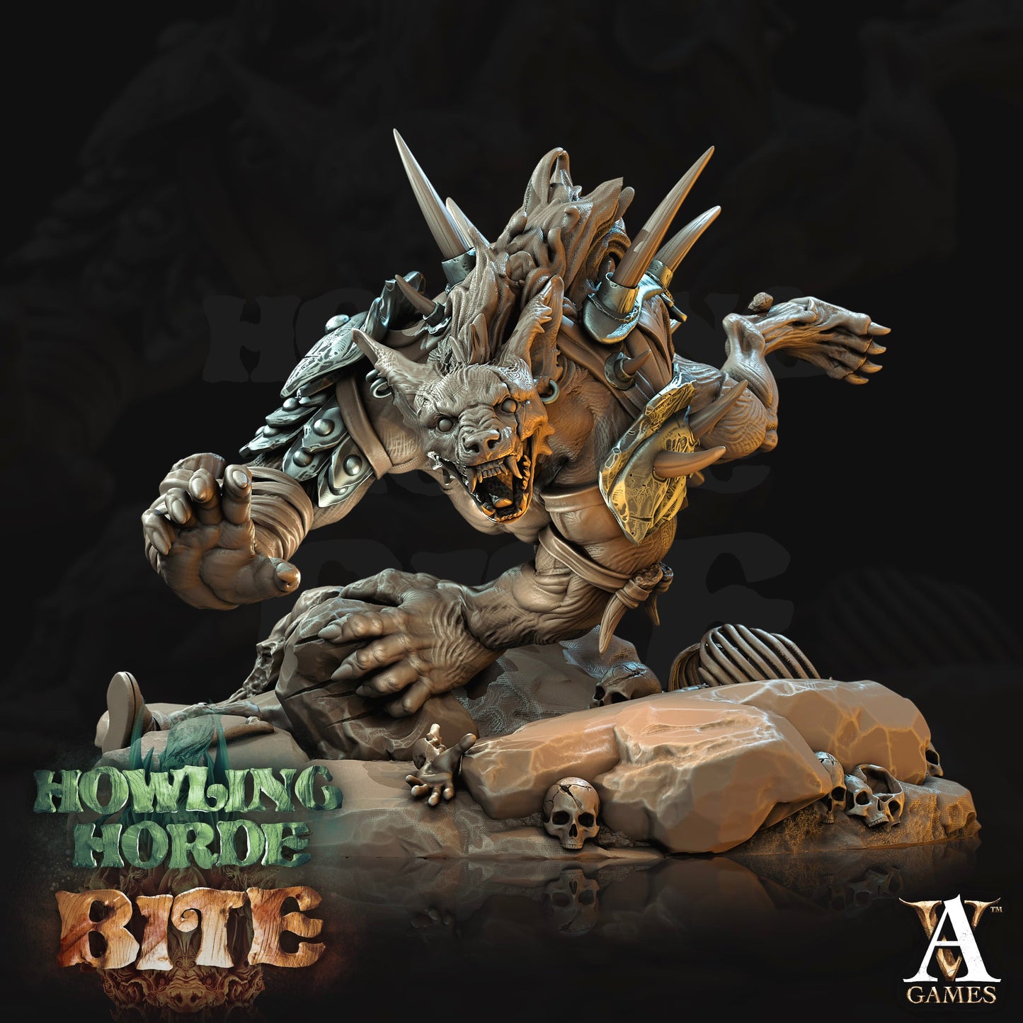 3D Printed Archvillain Games Howling Horde - Gnoll Trackers 28mm 32mm D&D - 3D Printing Boss 