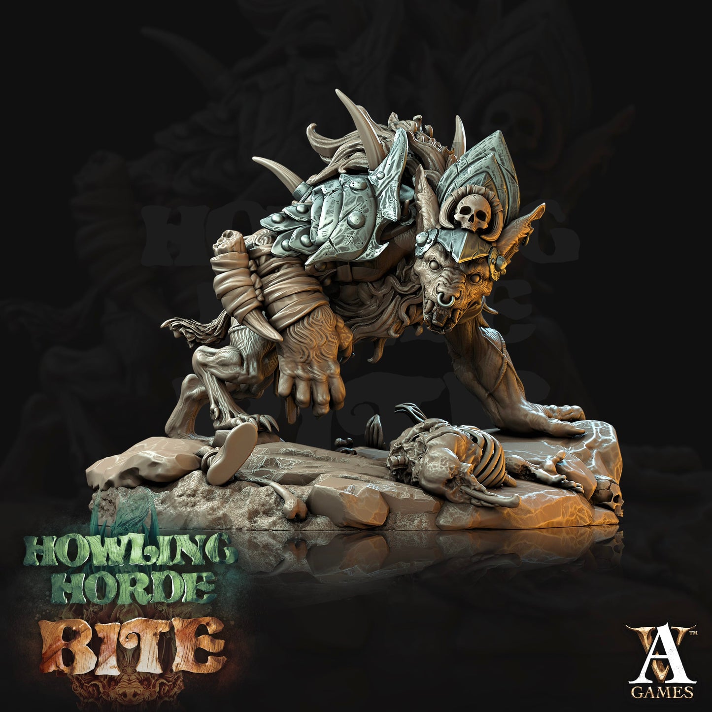 3D Printed Archvillain Games Howling Horde - Gnoll Trackers 28mm 32mm D&D - 3D Printing Boss 