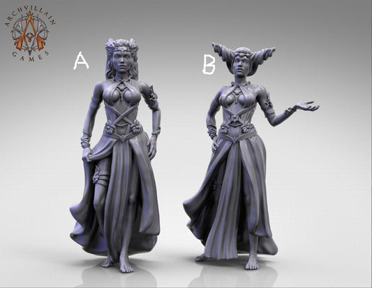 3D Printed Archvillain Games  - Human Consorts Mistresses 28 32mm D&D - 3D Printing Boss 