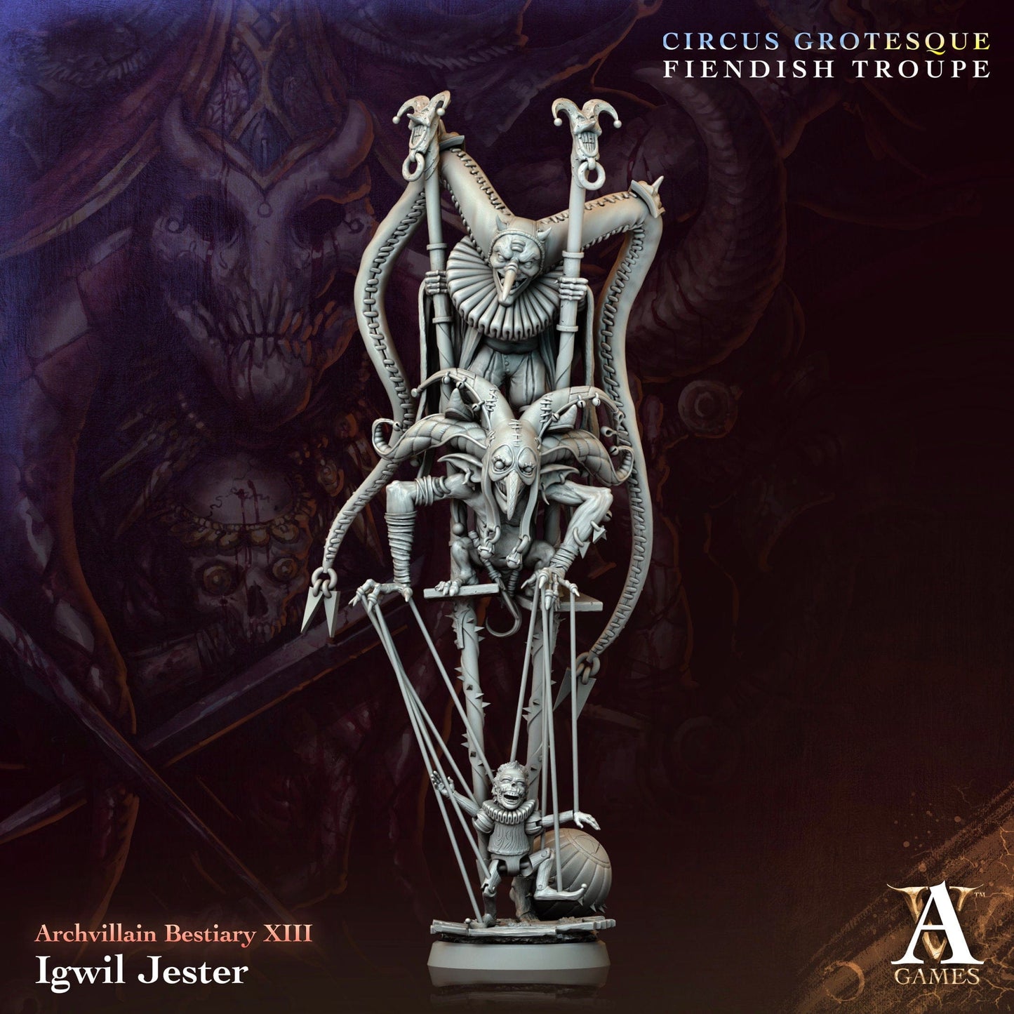3D Printed Archvillain Games Igwil Jester Archvillain Bestiary Vol XIII 28 32mm D&D - 3D Printing Boss 